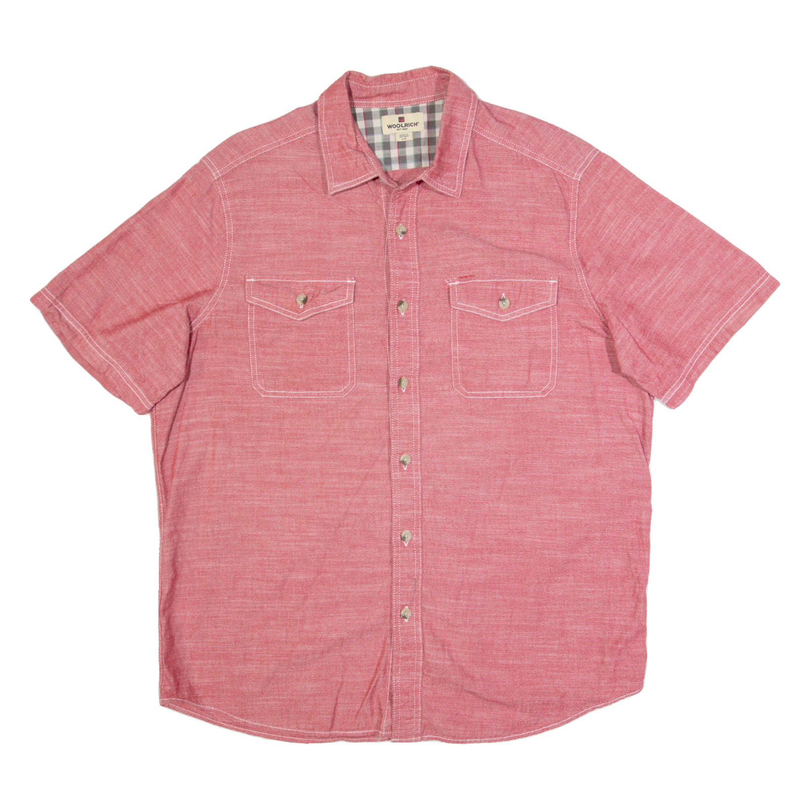 WOOLRICH Mens Plain Shirt Red L Refurbished - N/A refurbished available on Cerqular