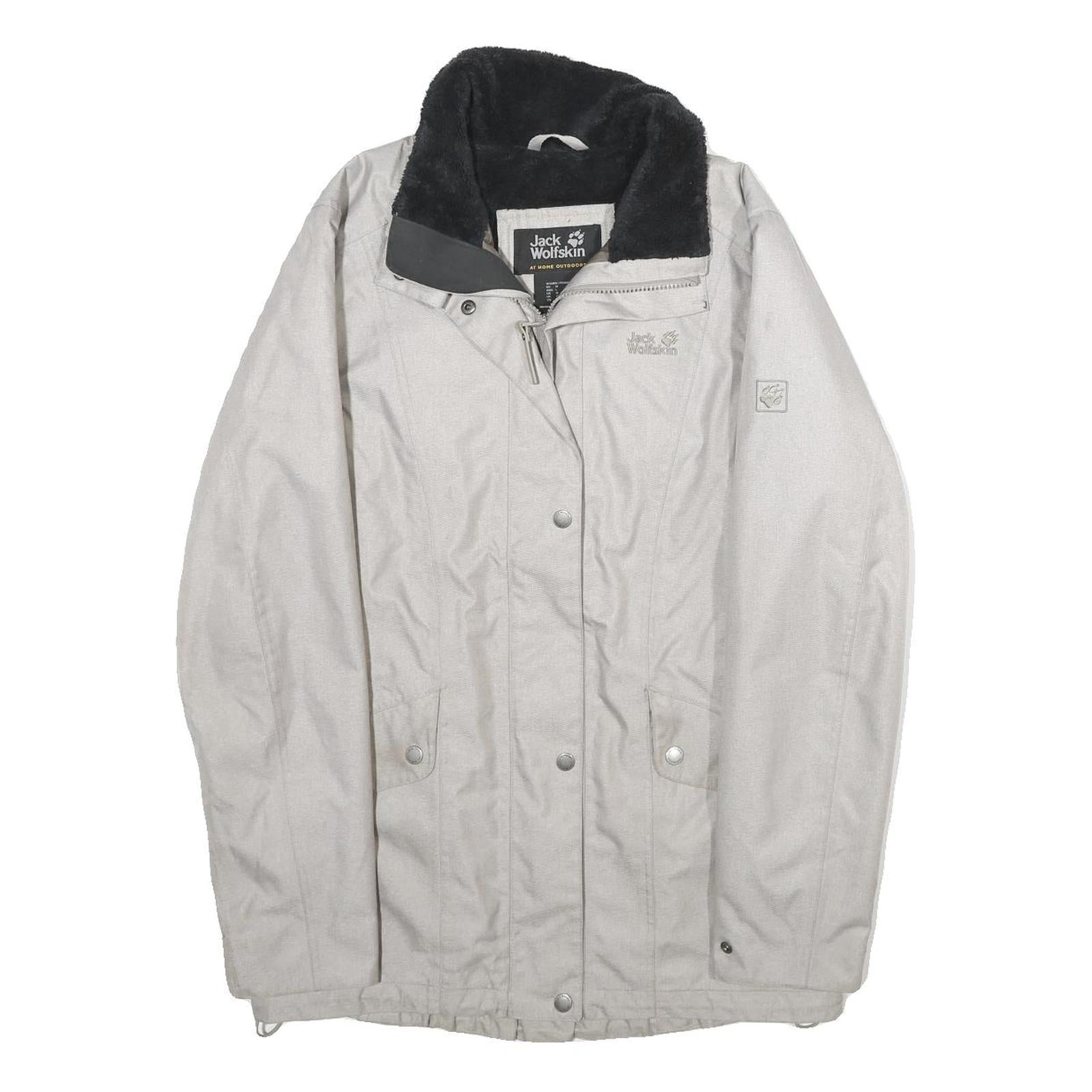 JACK WOLFSKIN Womens Beige Jacket UK 12 Polyester Outdoor Zip Plain Refurbished - N/A refurbished available on Cerqular