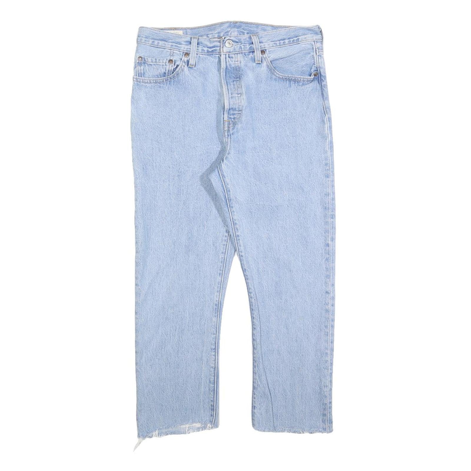 LEVI'S 501 Womens Jeans Light Blue Regular Straight Denim Stone Wash W29 L24 Refurbished - N/A refurbished available on Cerqular