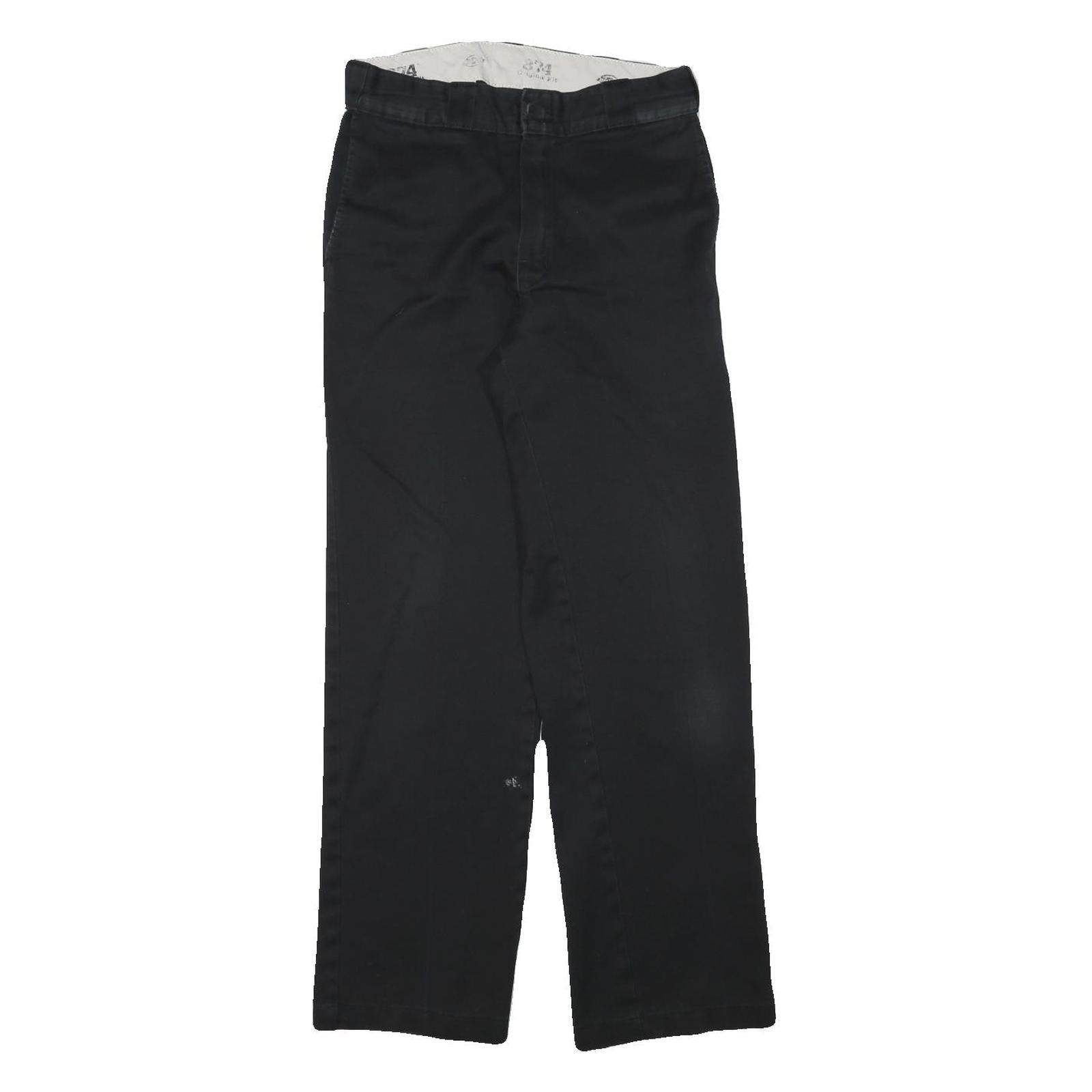 DICKIES Mens Cotton Blend Black Regular Fit Straight Leg Trousers W28 L30 Refurbished - N/A refurbished available on Cerqular