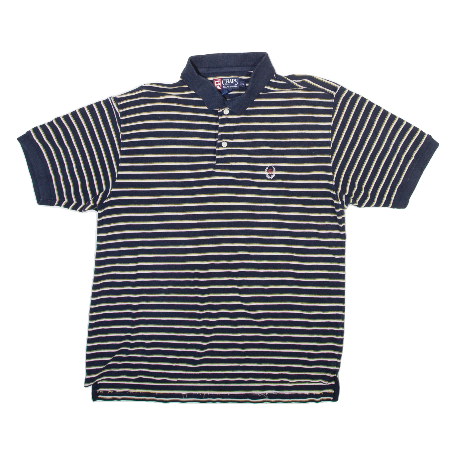 CHAPS Mens Polo Shirt Blue Striped L Refurbished - N/A refurbished available on Cerqular