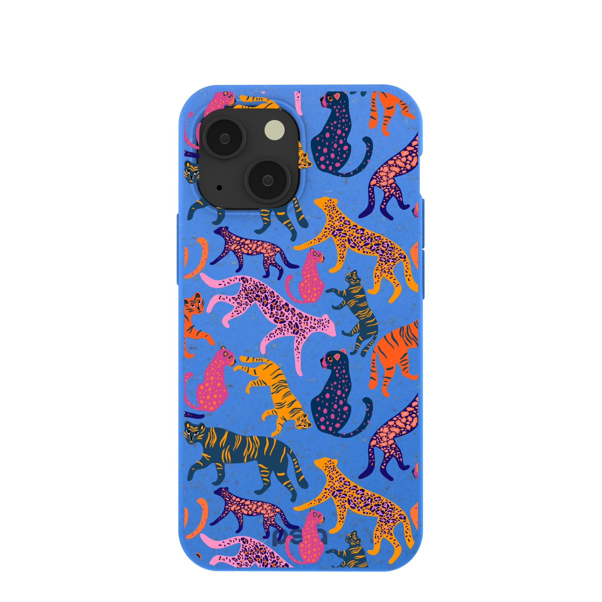 Electric Blue Jungle Cat iPhone 13 Mini Case Refurbished - Pela Case refurbished available on Cerqular