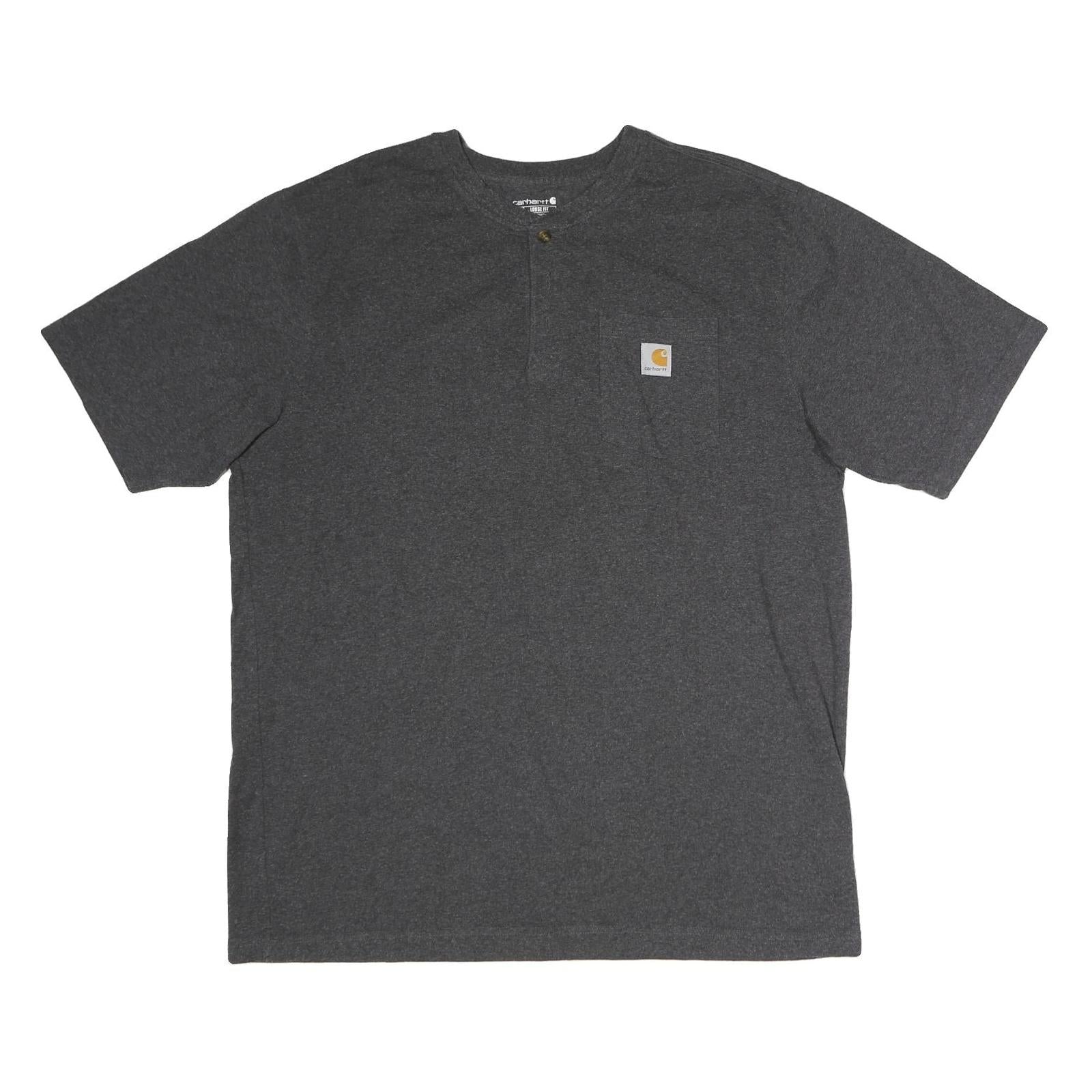 CARHARTT Mens Grey Button Neck T-Shirt XL Cotton Short Sleeve Casual Workwear Refurbished - N/A refurbished available on Cerqular