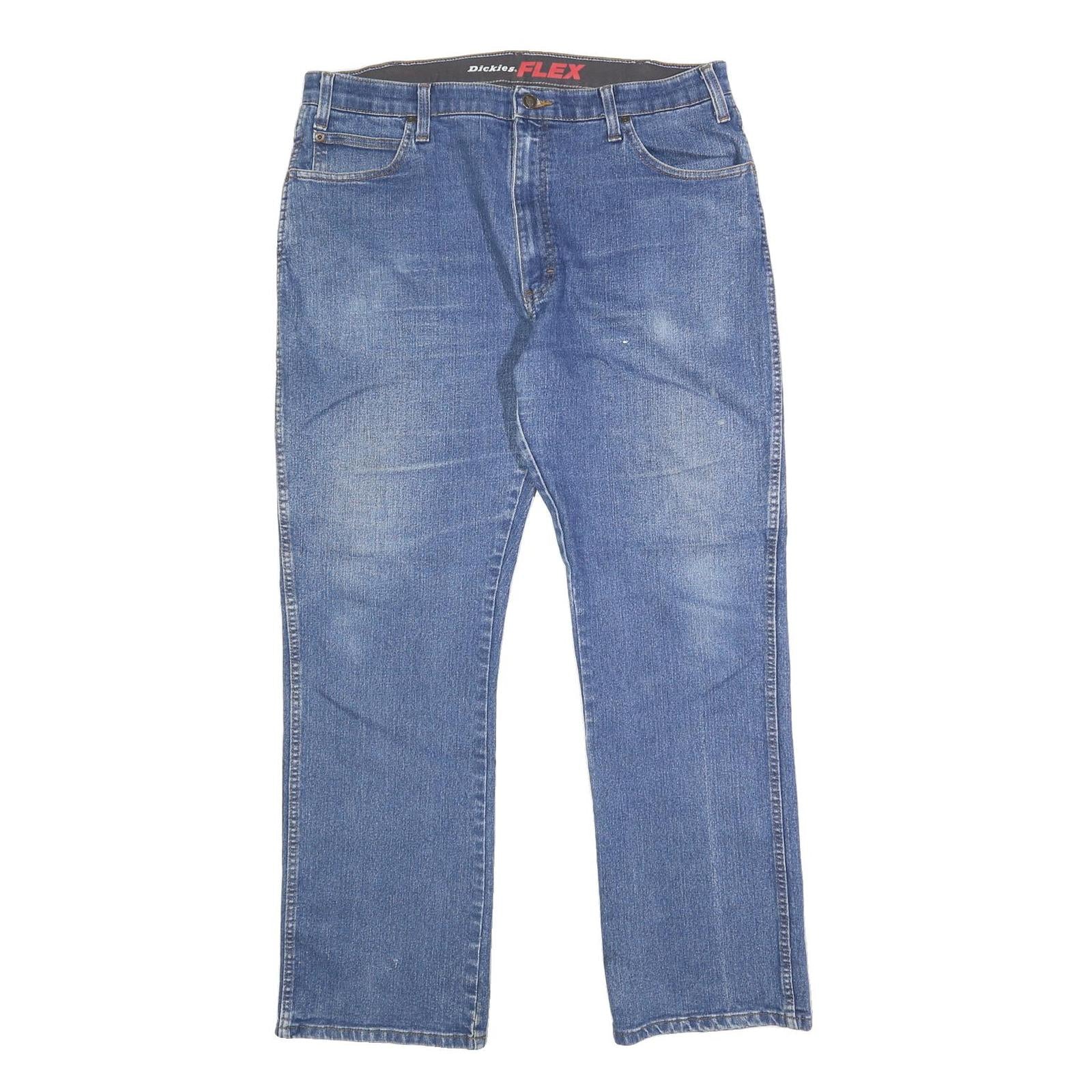 DICKIES Mens Jeans Blue Regular Straight Denim Medium W38 L32 Workwear Refurbished - N/A refurbished available on Cerqular