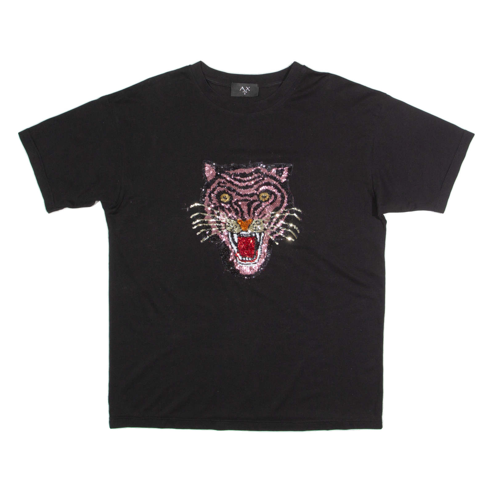 AX PARIS Tiger Oversized Womens T-Shirt Black UK 8 Refurbished - N/A refurbished available on Cerqular