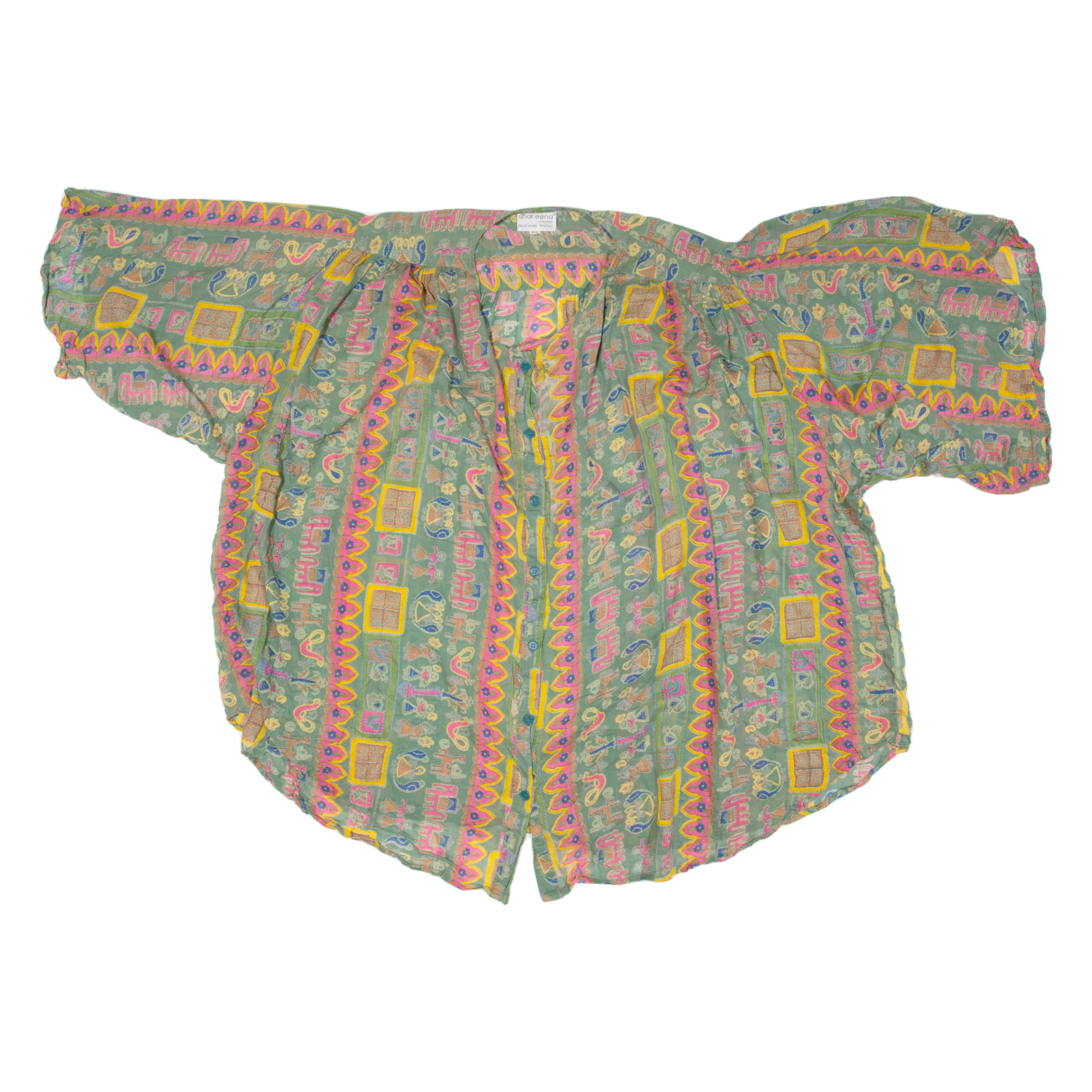 SHAREENA Womens Shirt Green L Refurbished - N/A refurbished available on Cerqular