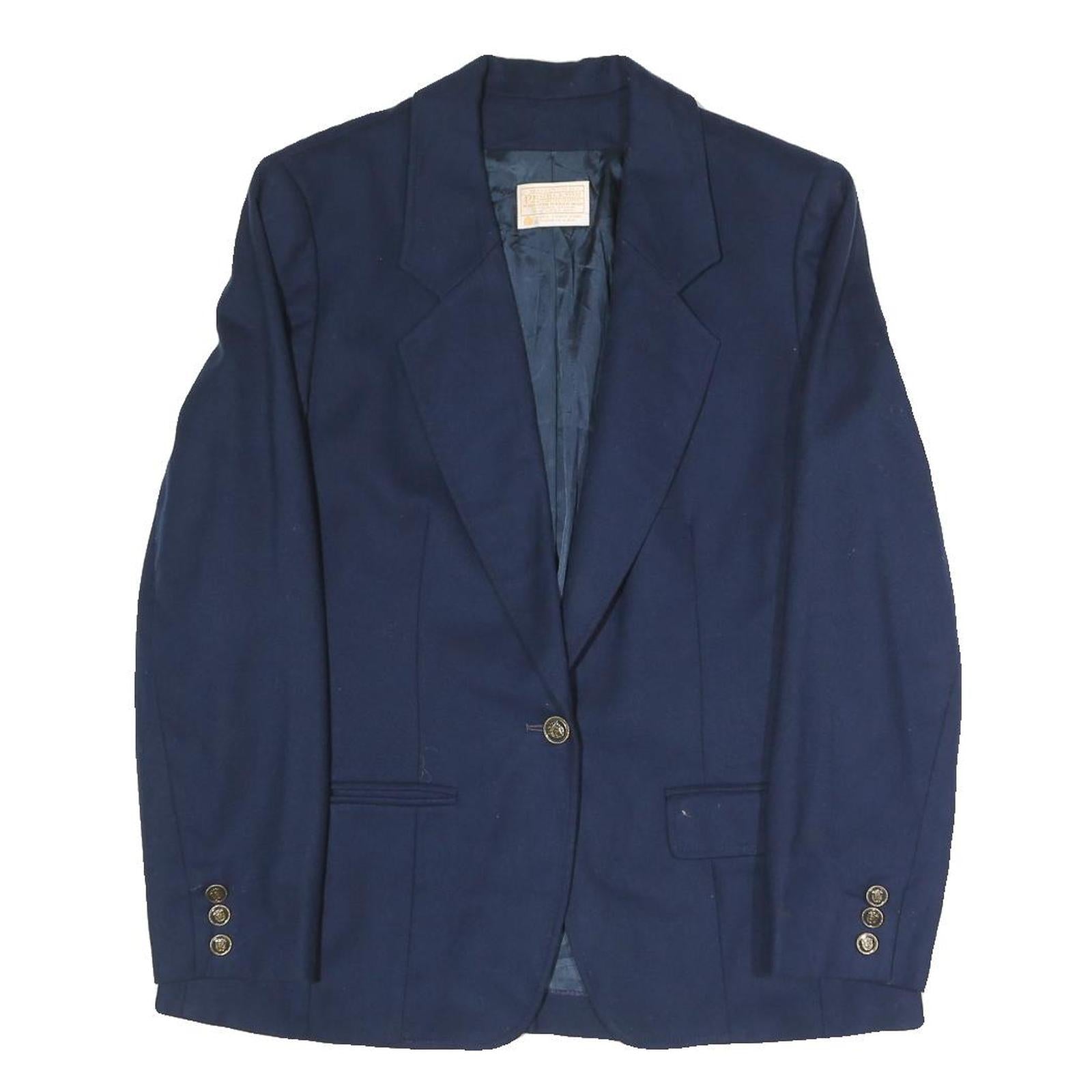 PENDLETON Womens Navy Wool Classic Jacket UK 10 Button Plain Elegant Tailored Refurbished - N/A refurbished available on Cerqular