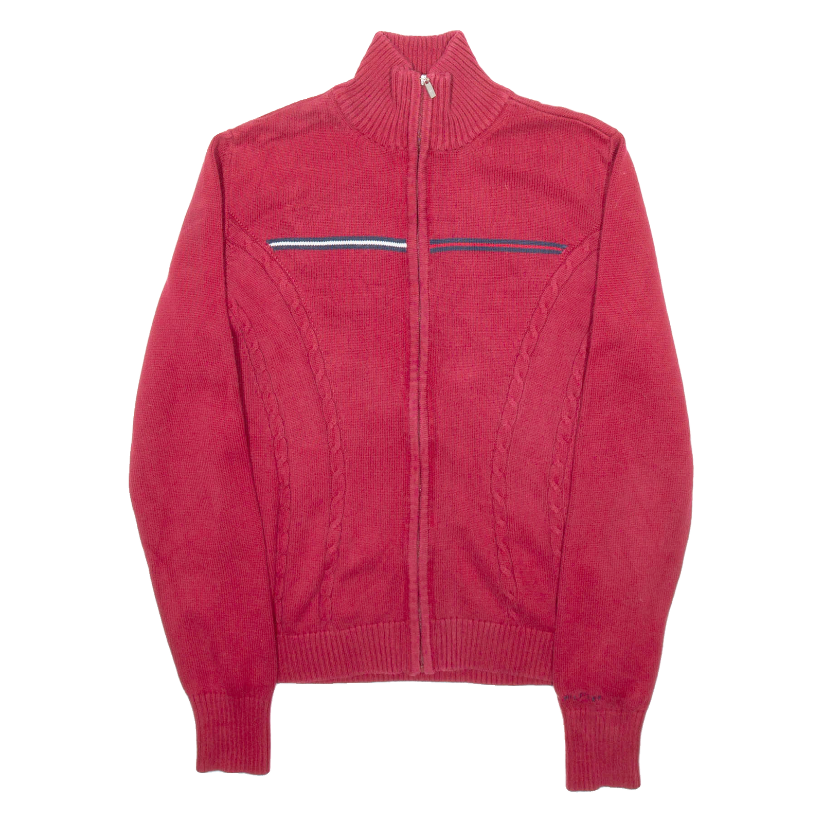 Buy TOMMY HILFIGER Womens Cardigan Red High Neck Cable Knit M Refurbished - $36.39 TOMMY HILFIGER Womens Cardigan Red High Neck Cable Knit M Refurbished - N/A refurbished available on Cerqular