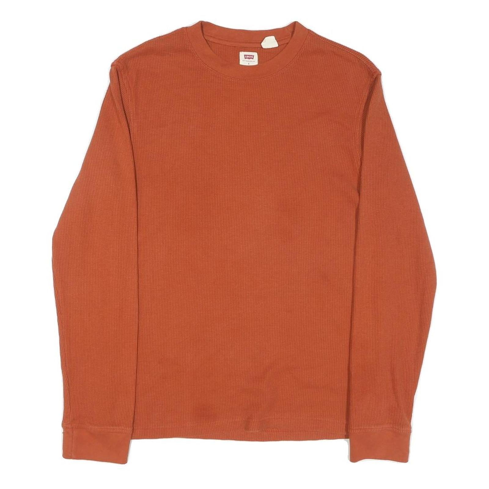 LEVI'S Womens Orange Long Sleeve Crew Neck Cotton Blend T-Shirt S Classic Fit Refurbished - N/A refurbished available on Cerqular