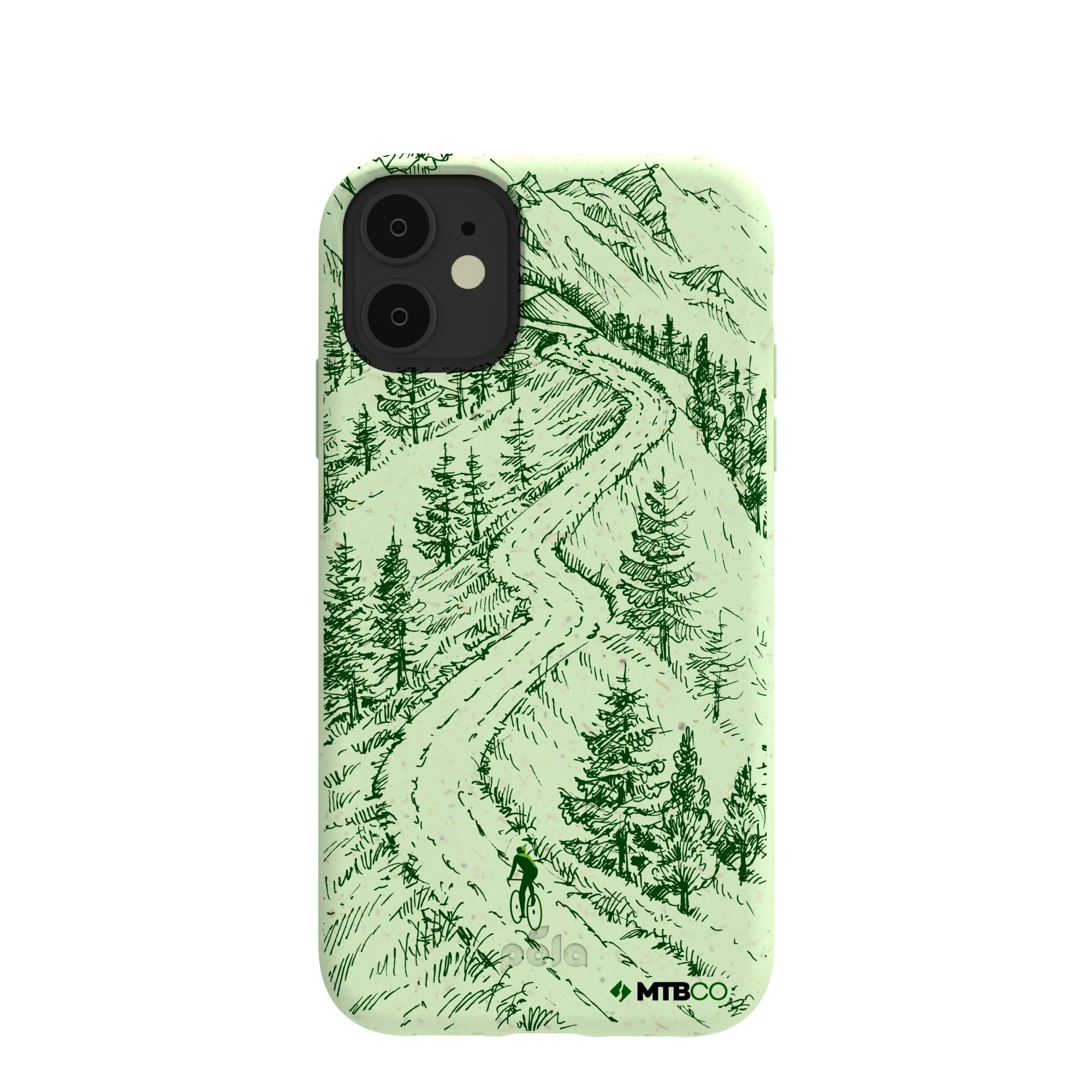 Sage Green Into the Mountains MTBCO iPhone 11 Case Refurbished - Pela Case refurbished available on Cerqular