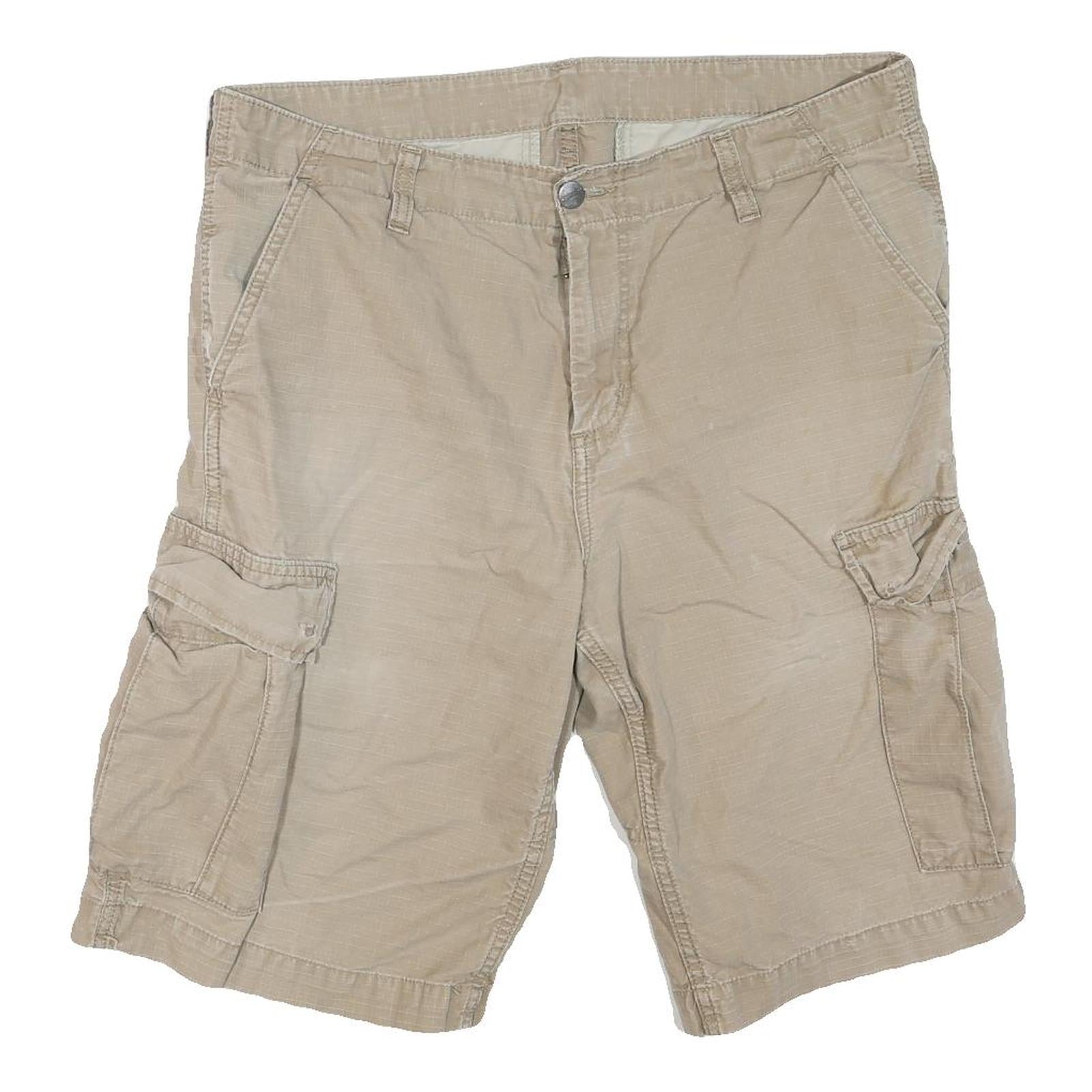 CARHARTT Mens Shorts Beige Casual Cargo M W34 Workwear Cotton Blend Refurbished - N/A refurbished available on Cerqular