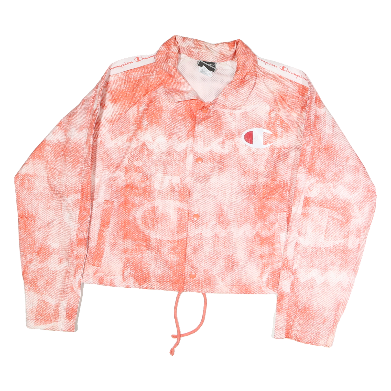 CHAMPION Womens Coral Polyester Coach Jacket XL Printed Logo Zip Refurbished - N/A refurbished available on Cerqular