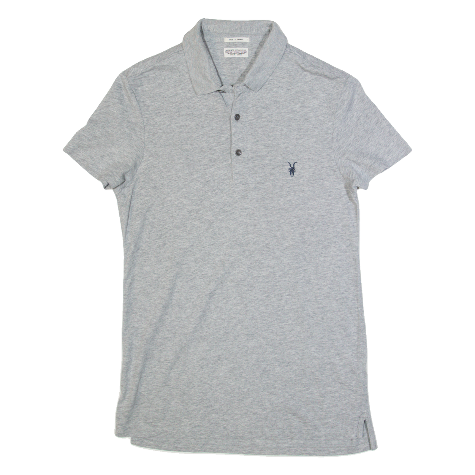 ALL SAINTS Mens Polo Shirt Grey XS Refurbished - N/A refurbished available on Cerqular