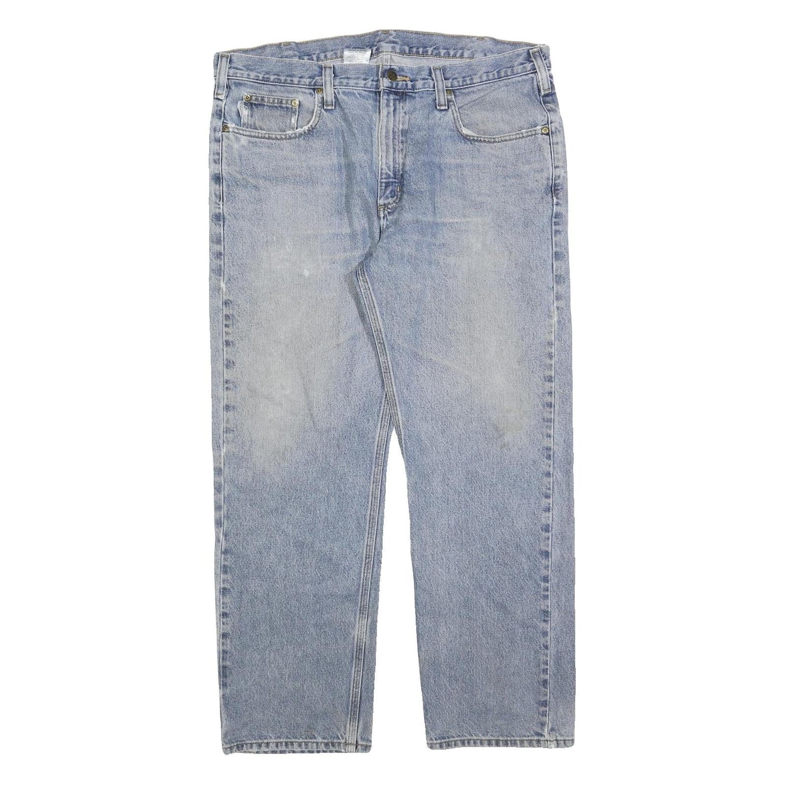 CARHARTT Mens Jeans Blue Regular Straight Denim Light W38 L30 Zip Cotton Blend Refurbished - N/A refurbished available on Cerqular