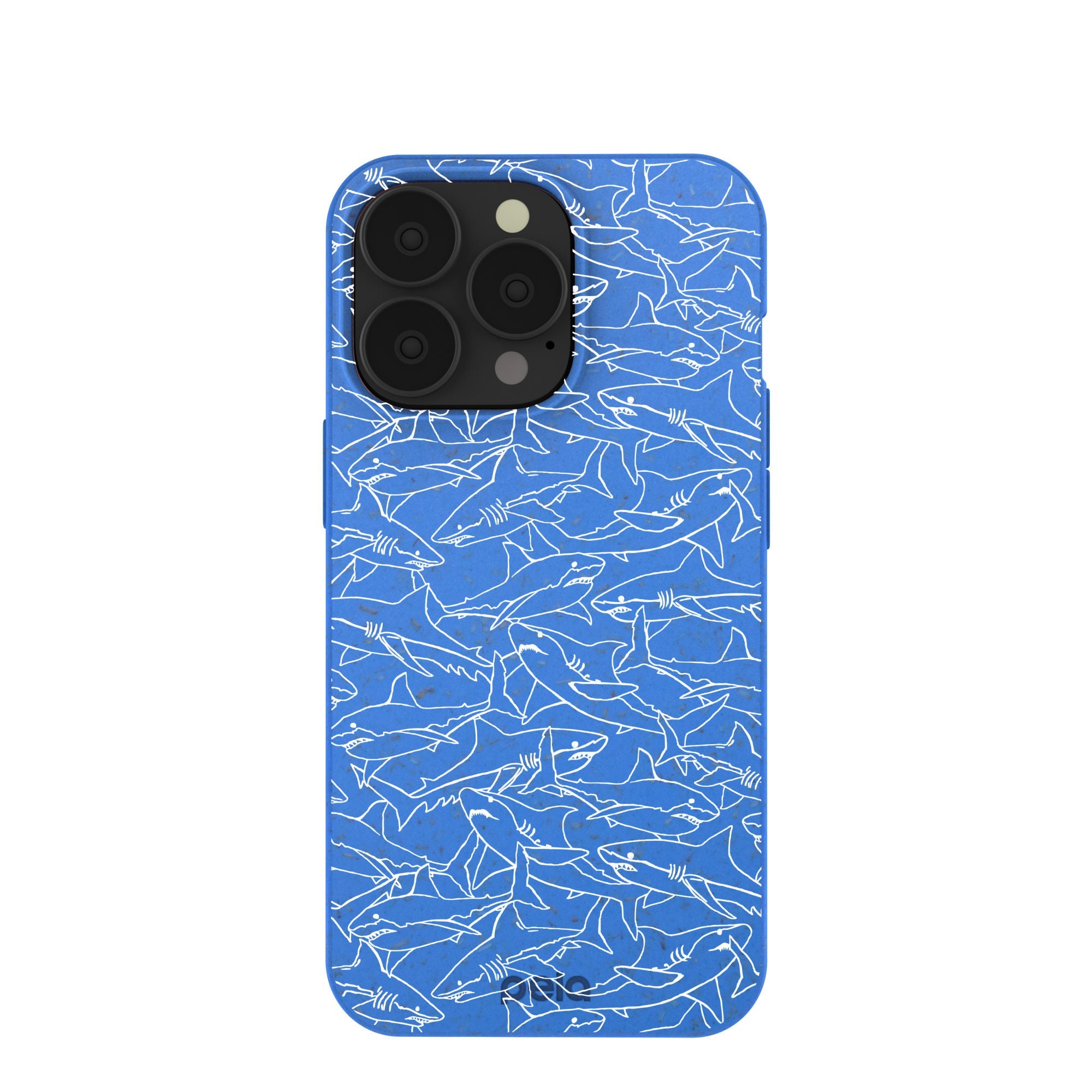 Electric Blue Shark Frenzy iPhone 13 Pro Case Refurbished - Pela Case refurbished available on Cerqular