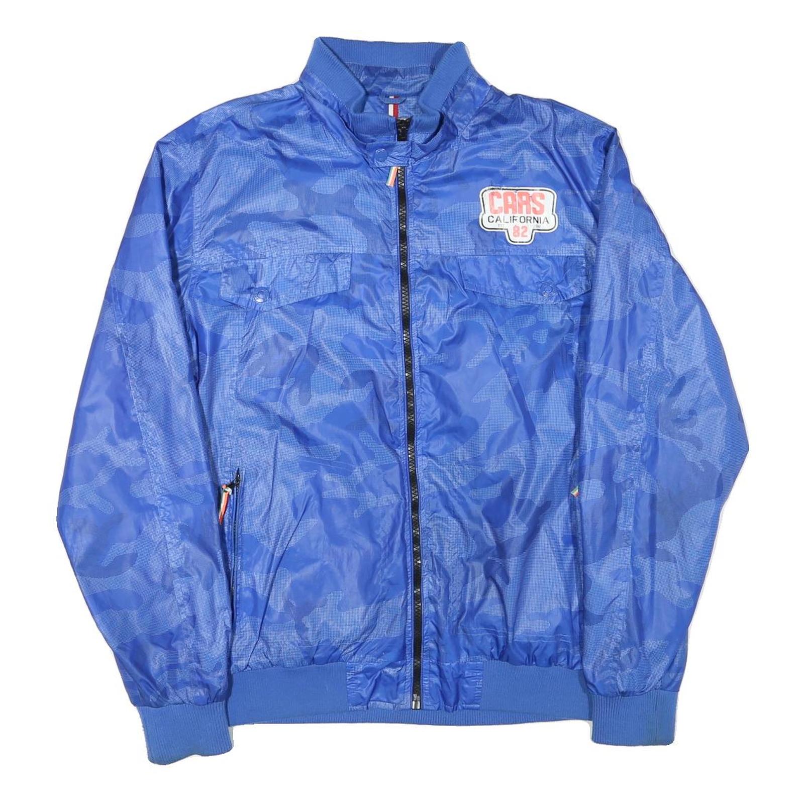 CARS JEANS Mens Blue Polyester Blend Casual Jacket XL Camouflage Zip Closure Refurbished - N/A refurbished available on Cerqular