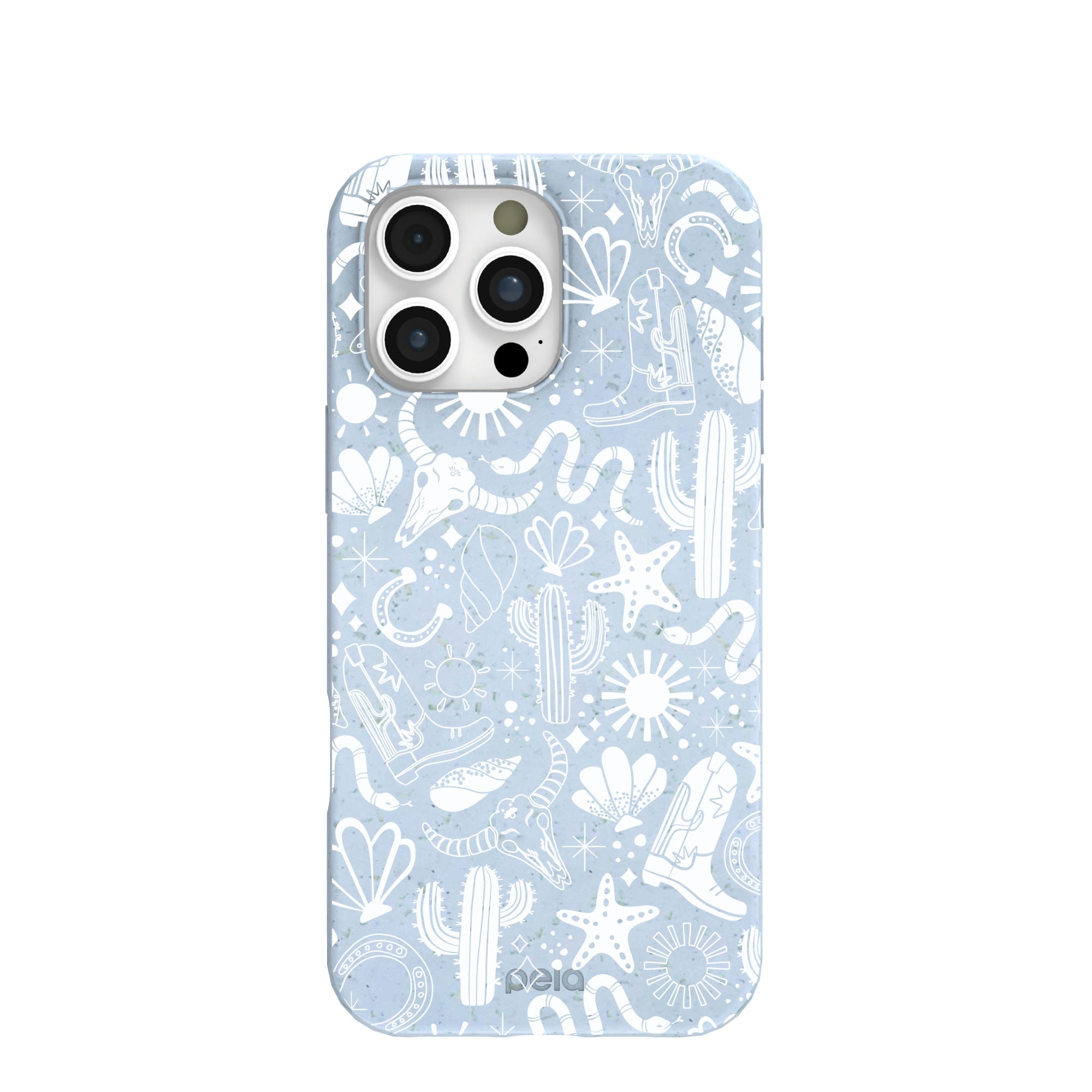 Powder Blue Coastal Rodeo iPhone 16 Pro Max Case Refurbished - Pela Case refurbished available on Cerqular