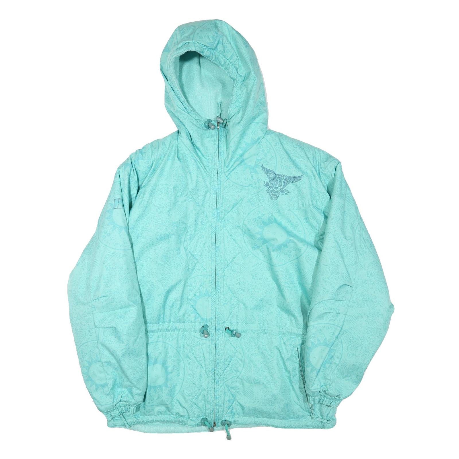 Womens Blue Light Blue Polyester Blend Hooded Zip Jacket XL Outerwear Casual Refurbished - N/A refurbished available on Cerqular