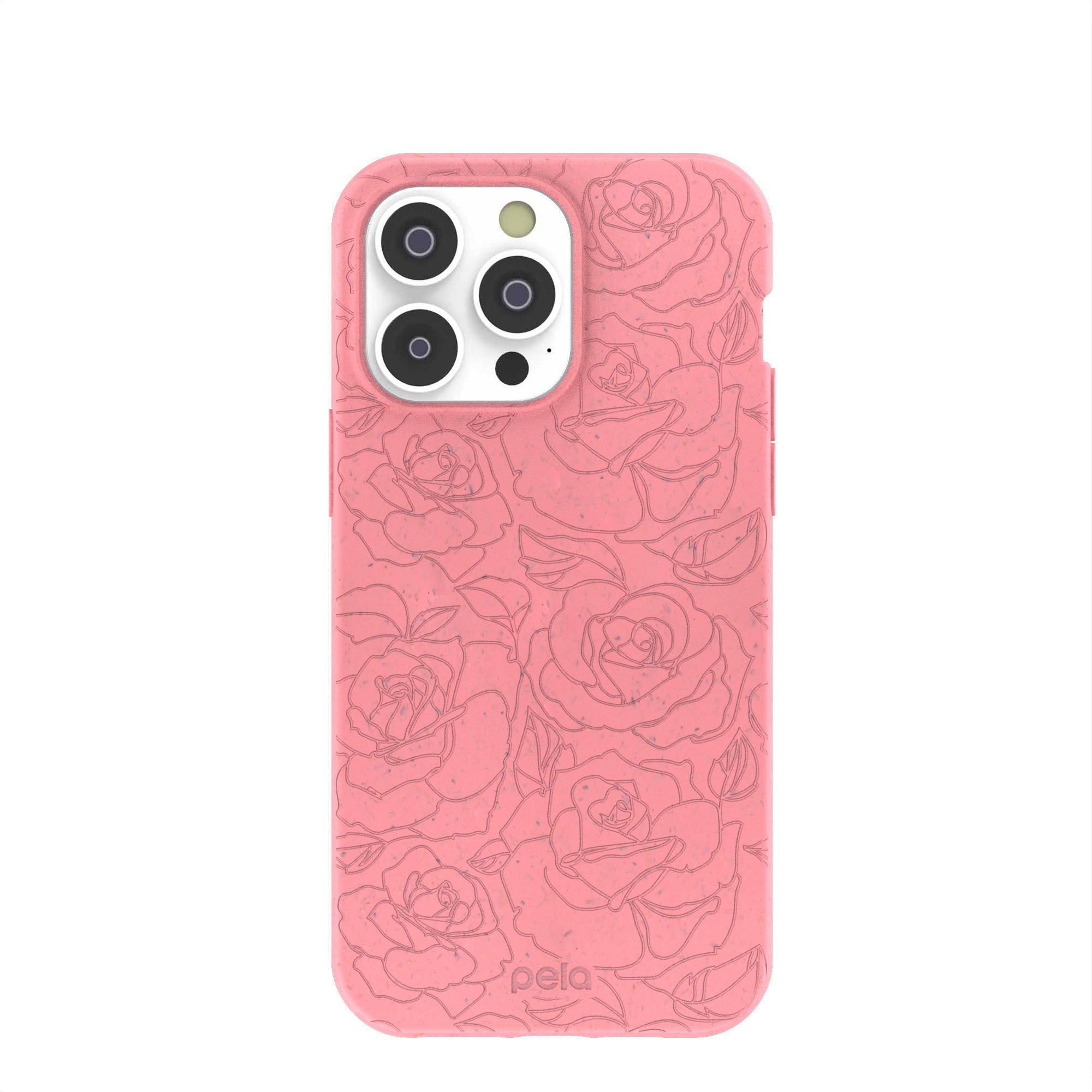 Bubblegum Pink Rosettes iPhone 14 Pro Max Case Refurbished - Pela Case refurbished available on Cerqular