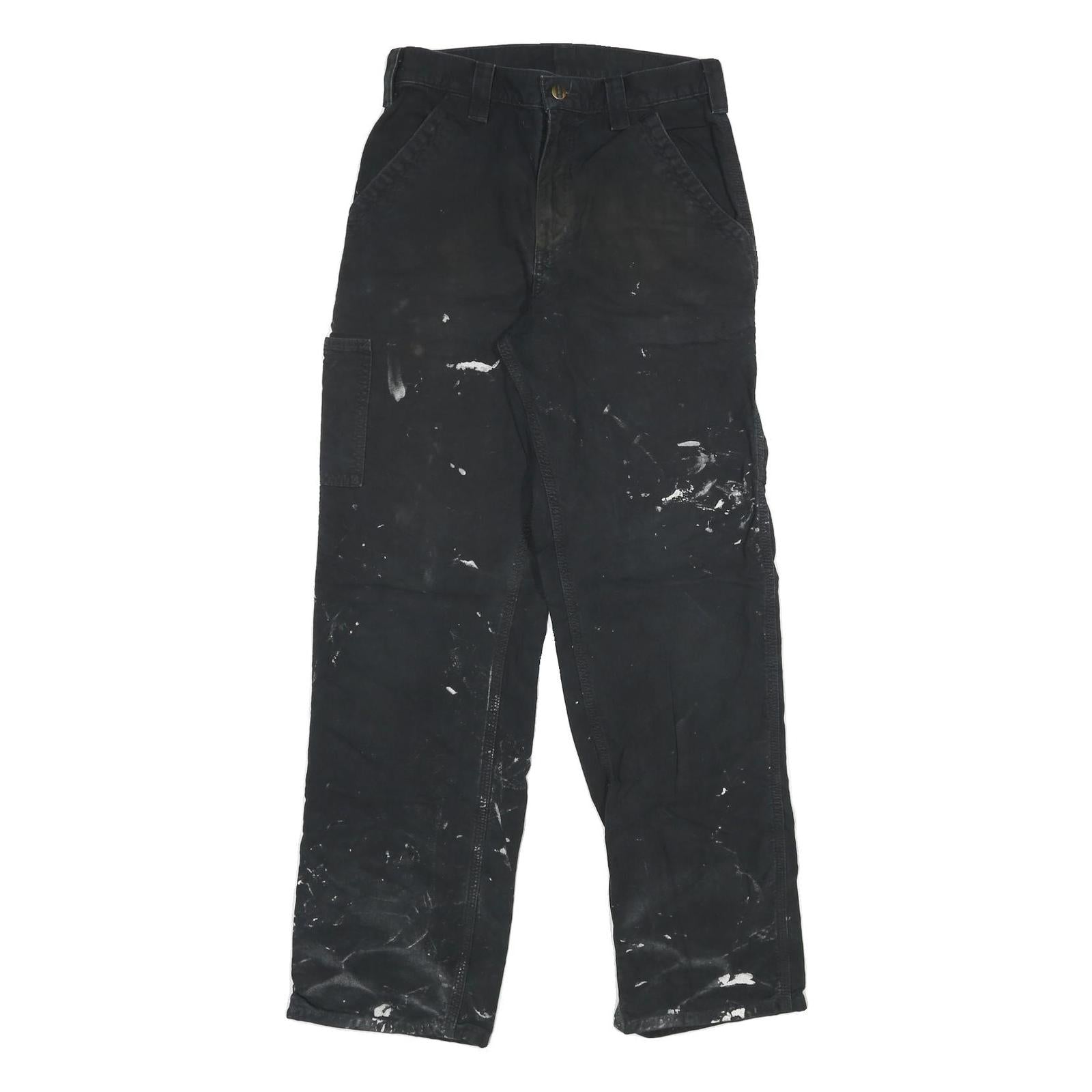 CARHARTT Mens Cotton Blend Black Relaxed Tapered Trousers W31 L34 Workwear Refurbished - N/A refurbished available on Cerqular