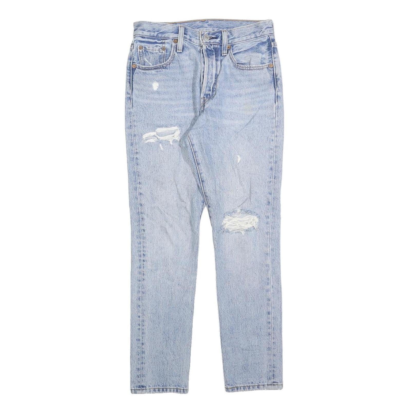 LEVI'S 501S Womens Jeans Blue Regular Straight Denim Light W25 L28 Distressed Refurbished - N/A refurbished available on Cerqular