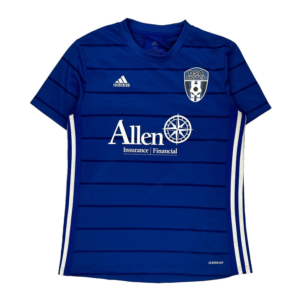Dsa United Adidas Football Shirt - Medium Blue Polyester Refurbished - Thrifted (note: this is a term often used to describe second- refurbished available on Cerqular