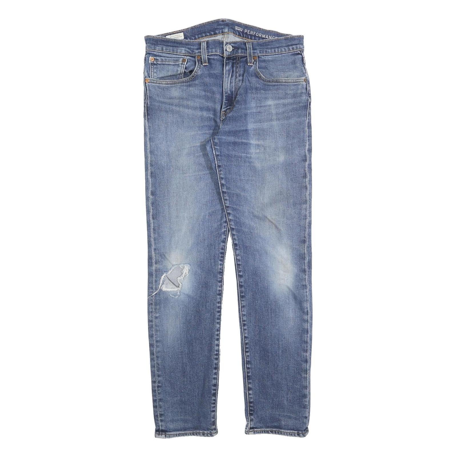 LEVI'S 502 Mens Slim Blue Denim Medium W31 L32 Slim Fit Zip Jeans Distressed Refurbished - N/A refurbished available on Cerqular