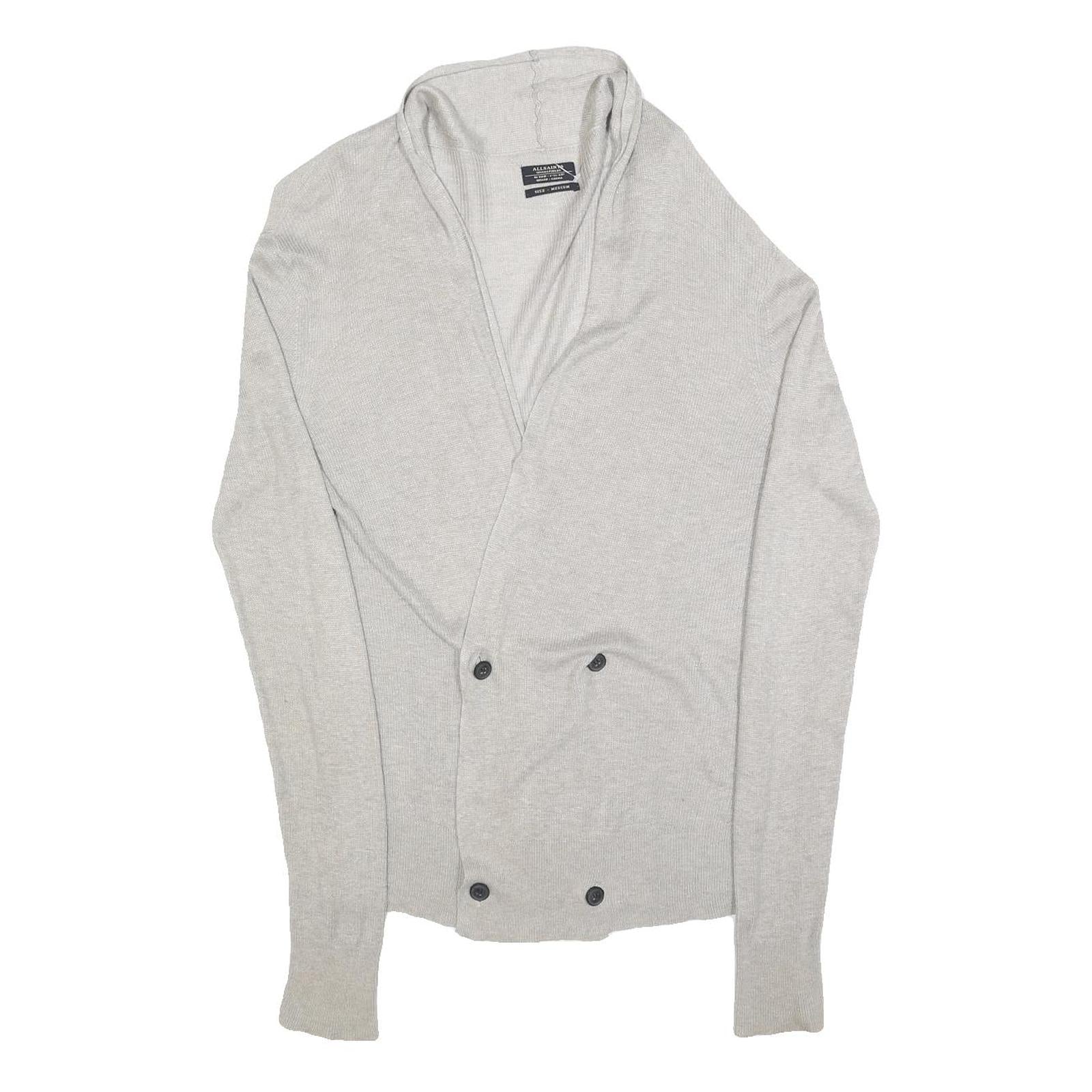 ALL SAINTS Womens Cream Cardigan Plain V-Neck Basic Knit M Linen Blend Stylish Refurbished - N/A refurbished available on Cerqular