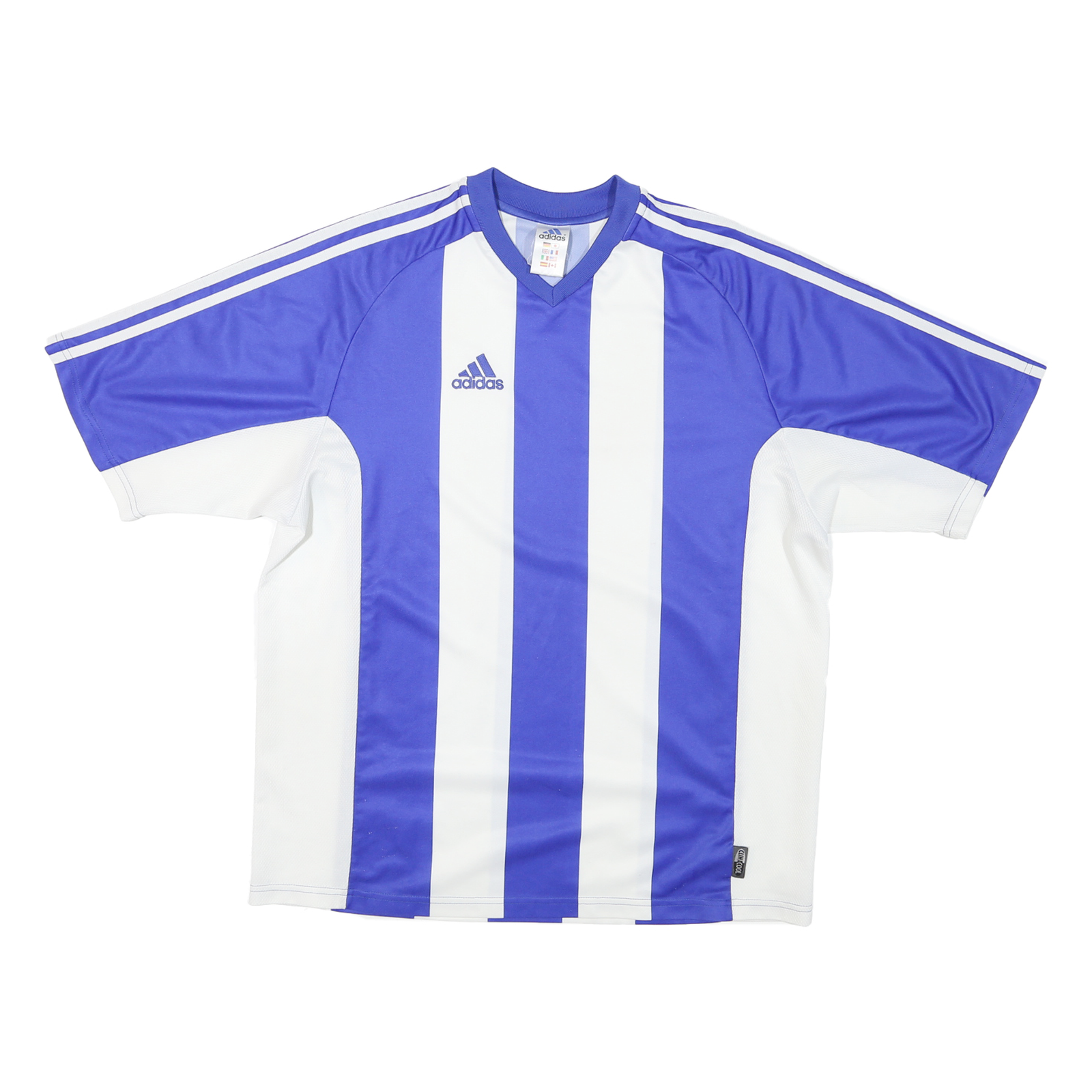ADIDAS Mens Blue & White Modern T-Shirt L Short Sleeve V-Neck Sportswear Refurbished - N/A refurbished available on Cerqular