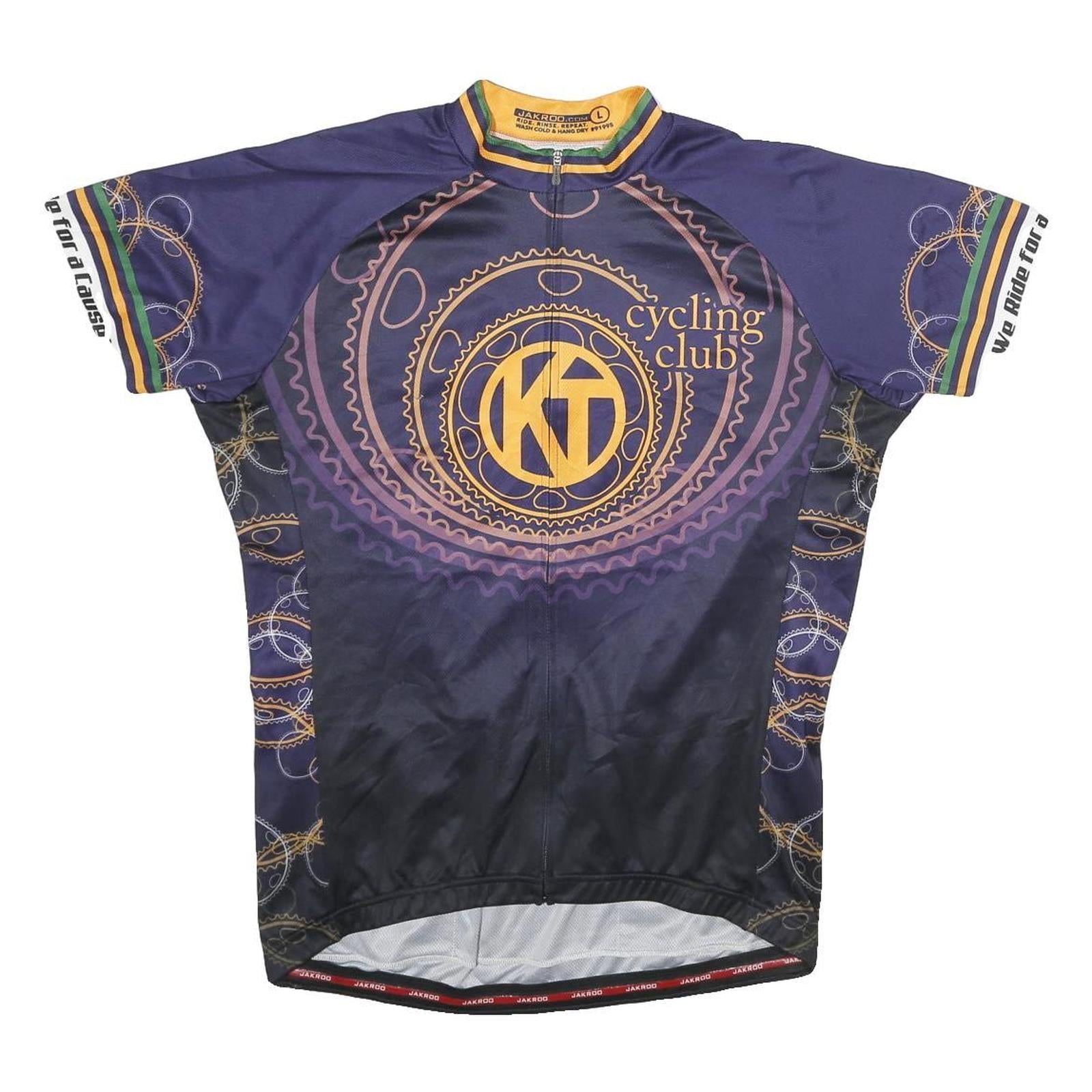JAKROO Mens Blue Cycling Club T-Shirt L Short Sleeve Crew Neck Polyester Sports Refurbished - N/A refurbished available on Cerqular