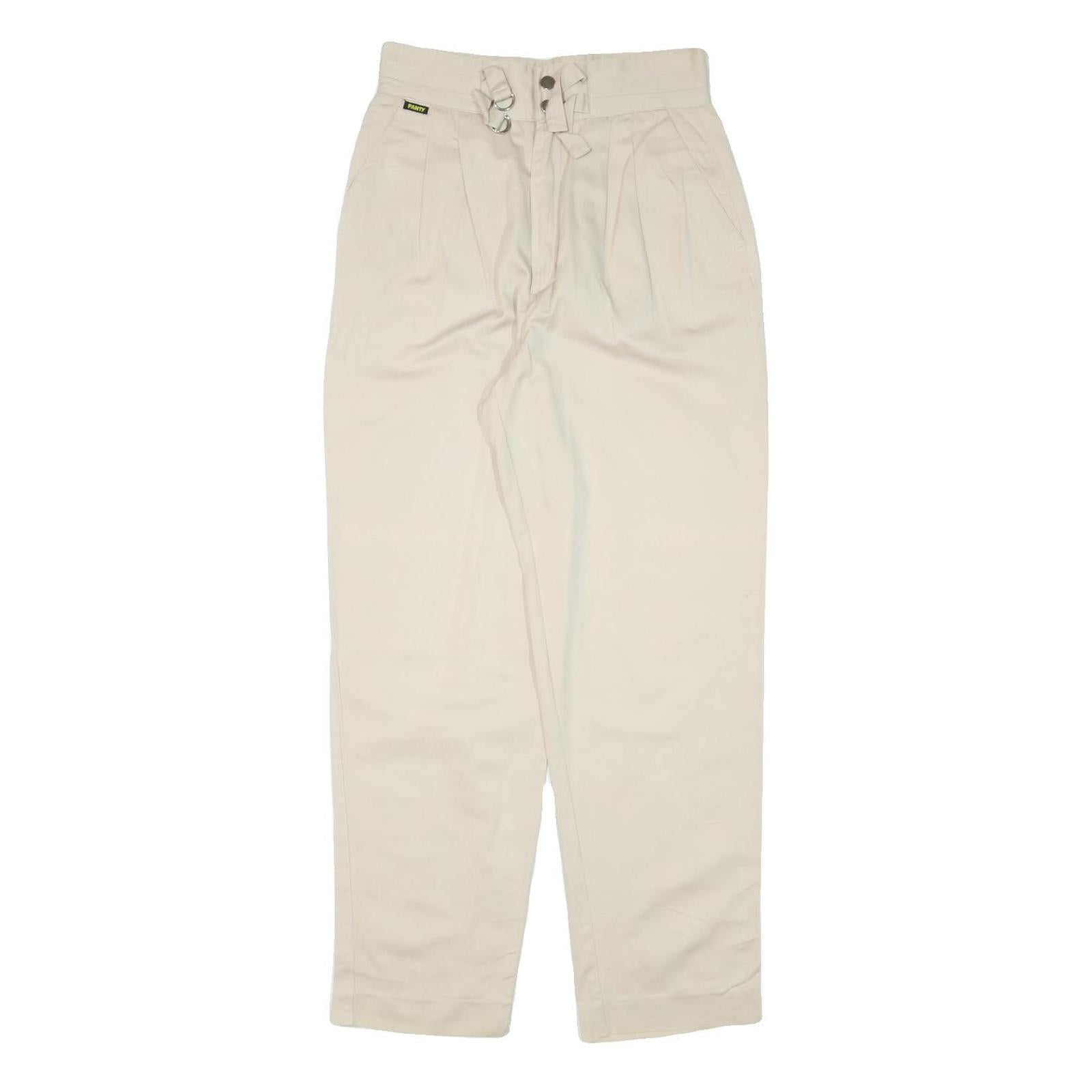 FANTY Womens Cotton Blend Cream Relaxed Straight Trousers W27 L29 Casual Wear Refurbished - N/A refurbished available on Cerqular