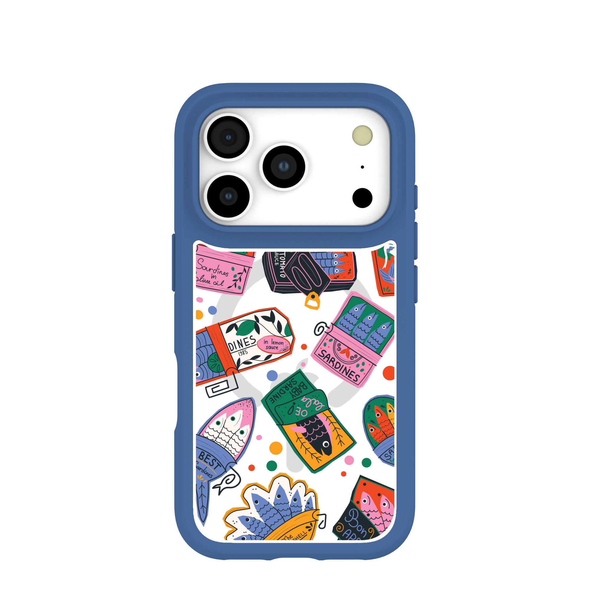 Clear Sardine Cans iPhone 17 Pro Case With True Blue Ridge (MagSafe included) Refurbished - Pela Case refurbished available on Cerqular