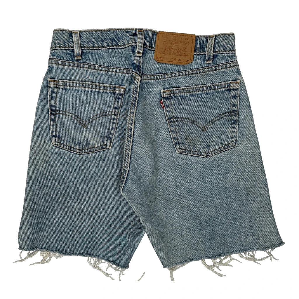 Levis Denim Shorts - 30W 10L Light Wash Cotton Refurbished - Thrifted (note: this is a term often used to describe second- refurbished available on Cerqular