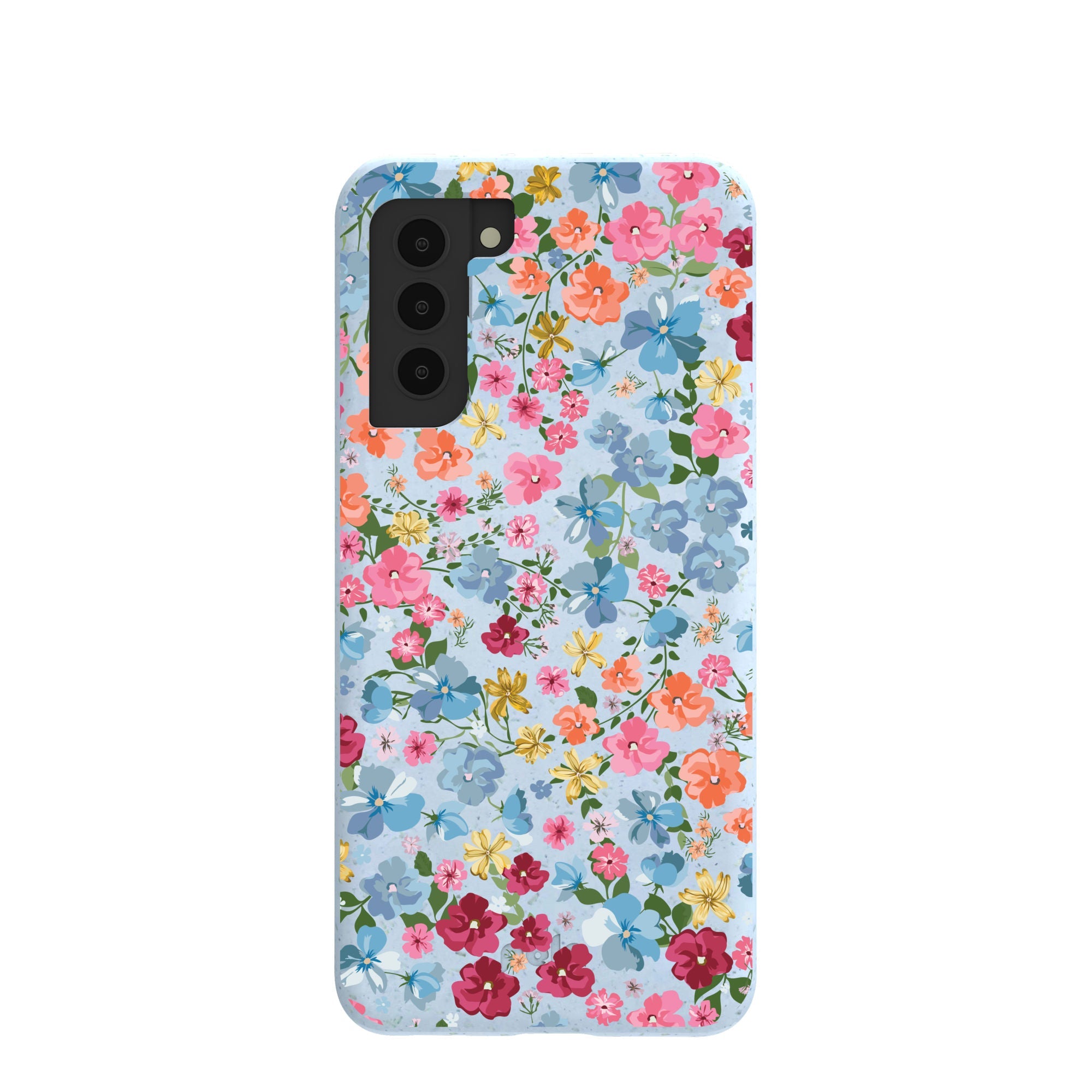 Powder Blue Fleurs Samsung Galaxy S21 Case Refurbished - Pela Case refurbished available on Cerqular
