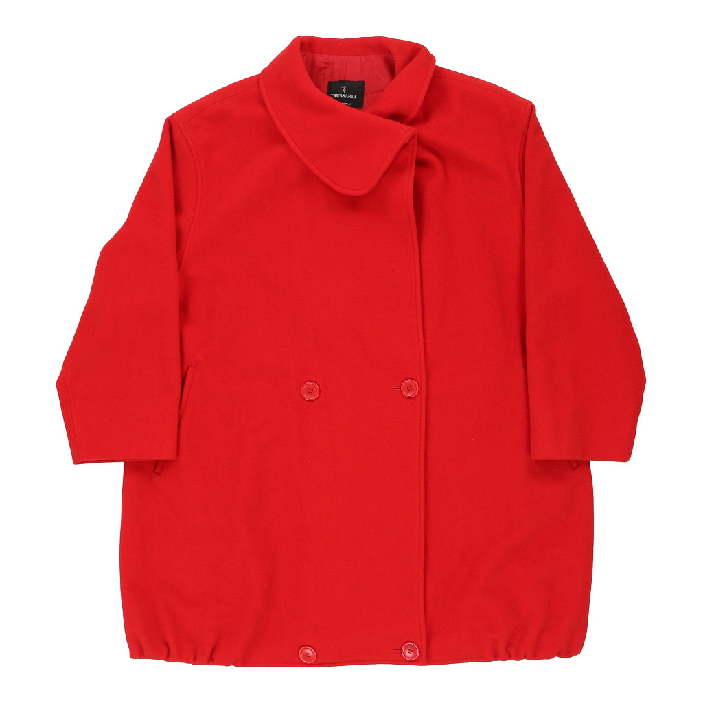 Trussardi Overcoat - Large Red Wool Blend | Size: large Refurbished - N/A (Preloved Designer is not a specific brand, it refurbished available on Cerqular