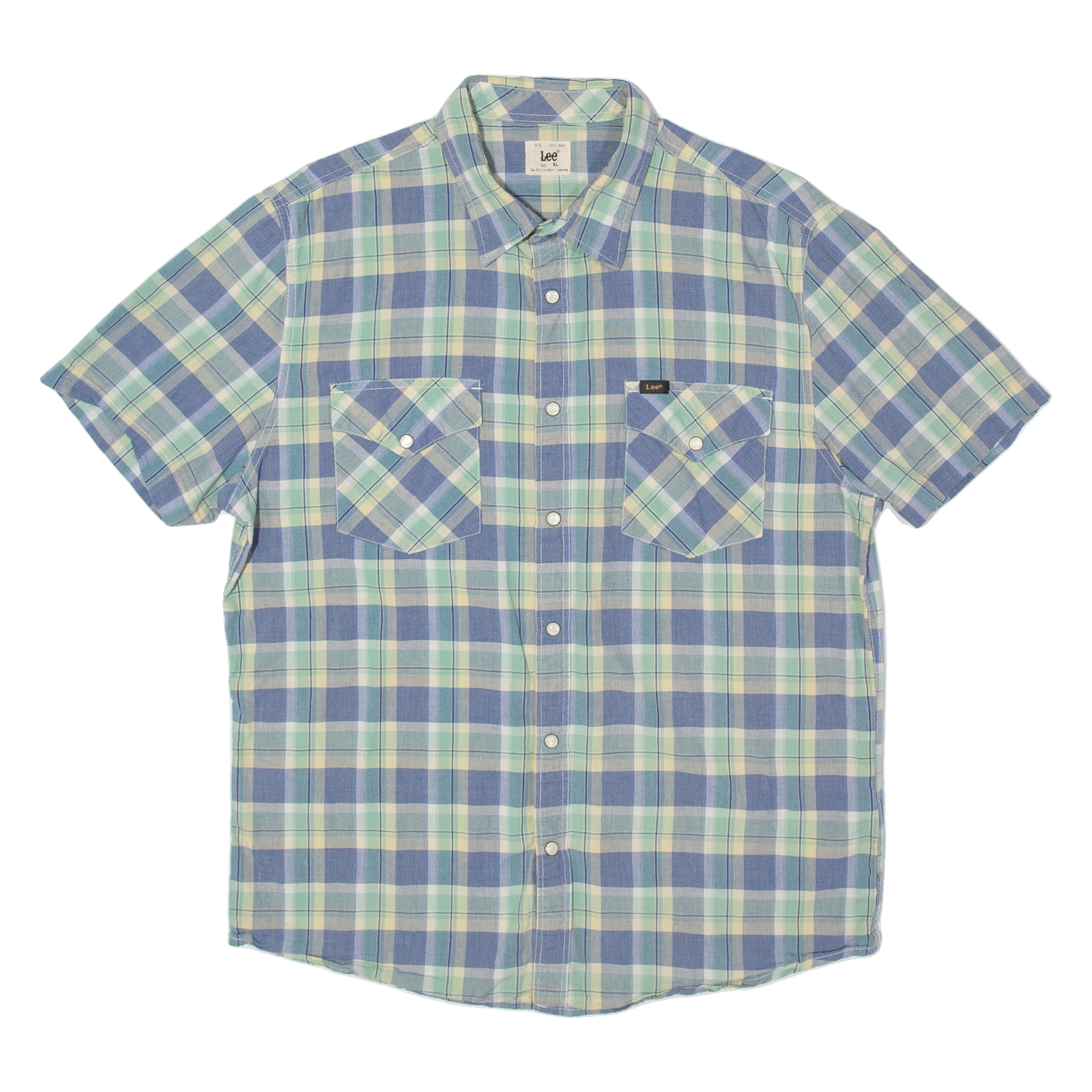 LEE Mens Shirt Green Plaid XL Refurbished - N/A refurbished available on Cerqular