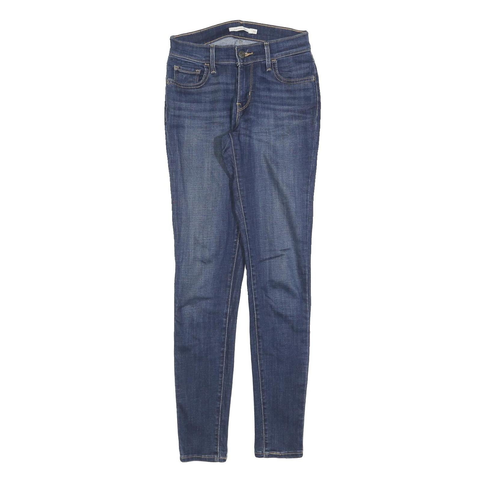 LEVI'S 710 Womens Slim Skinny Denim Raw Blue Stretch W26 L30 Skinny Jeans Refurbished - N/A refurbished available on Cerqular