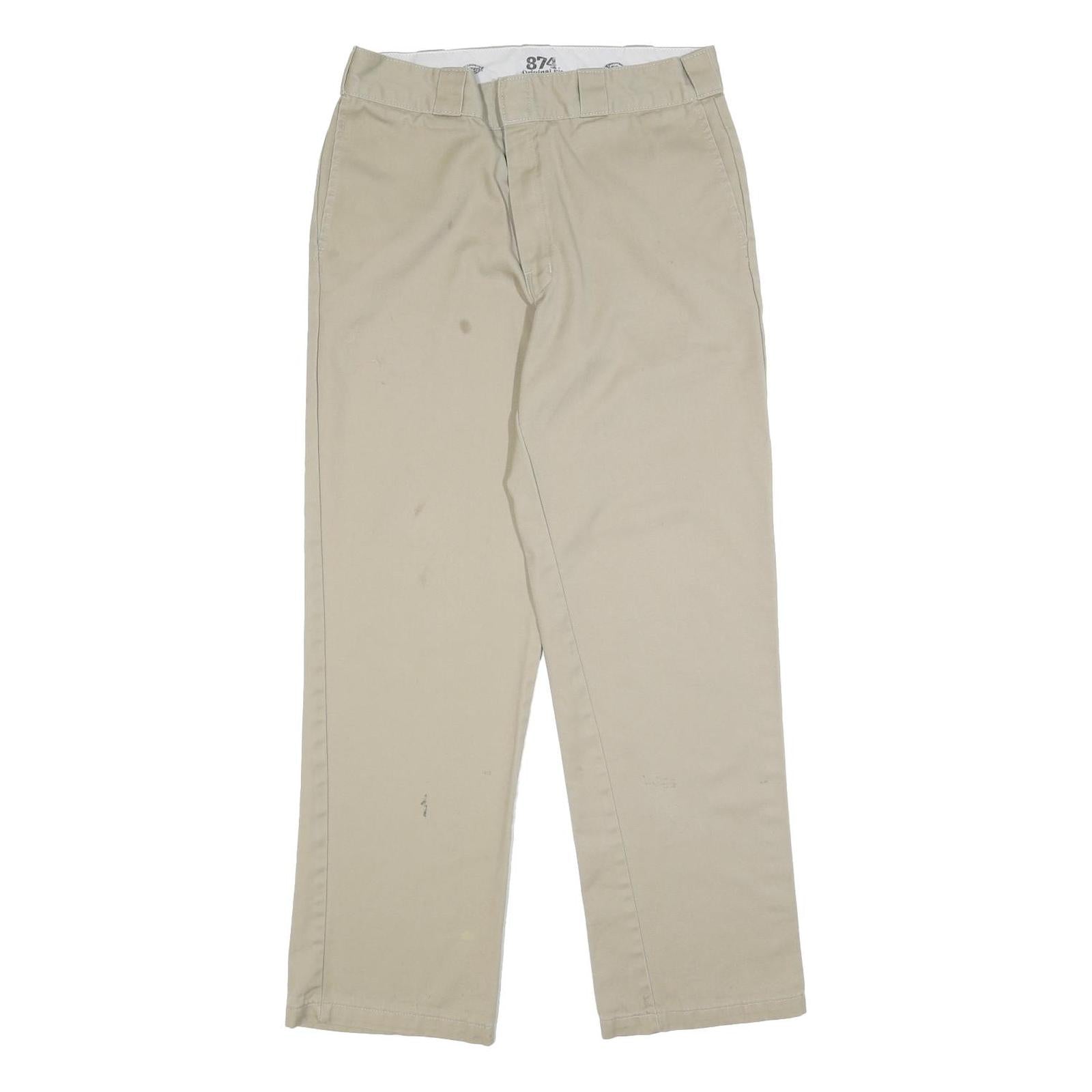 DICKIES Mens Regular Fit Beige Cotton Blend Trousers W31 L32 Workwear Casual Refurbished - N/A refurbished available on Cerqular