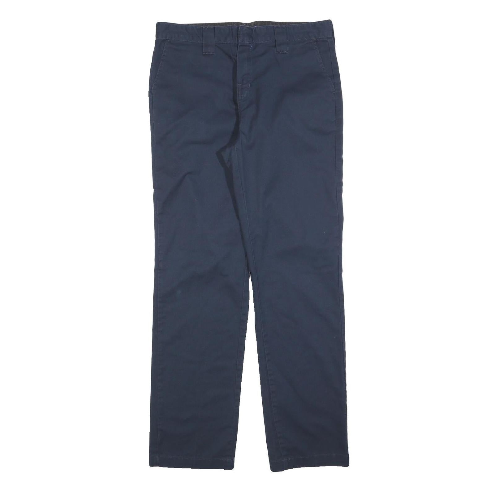 DICKIES Mens Navy Regular Fit Straight Trousers Cotton Blend W32 L30 Workwear Refurbished - N/A refurbished available on Cerqular
