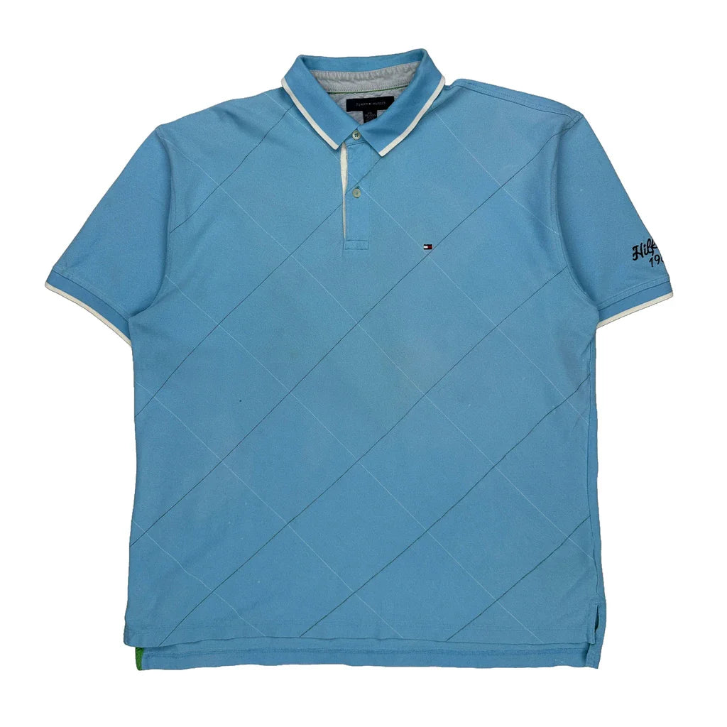 Buy Tommy Hilfiger Argyle Polo Shirt - 2XL Blue Cotton Refurbished - $24.11 Tommy Hilfiger Argyle Polo Shirt - 2XL Blue Cotton Refurbished - Thrifted (note: this is a term often used to describe second- refurbished available on Cerqular