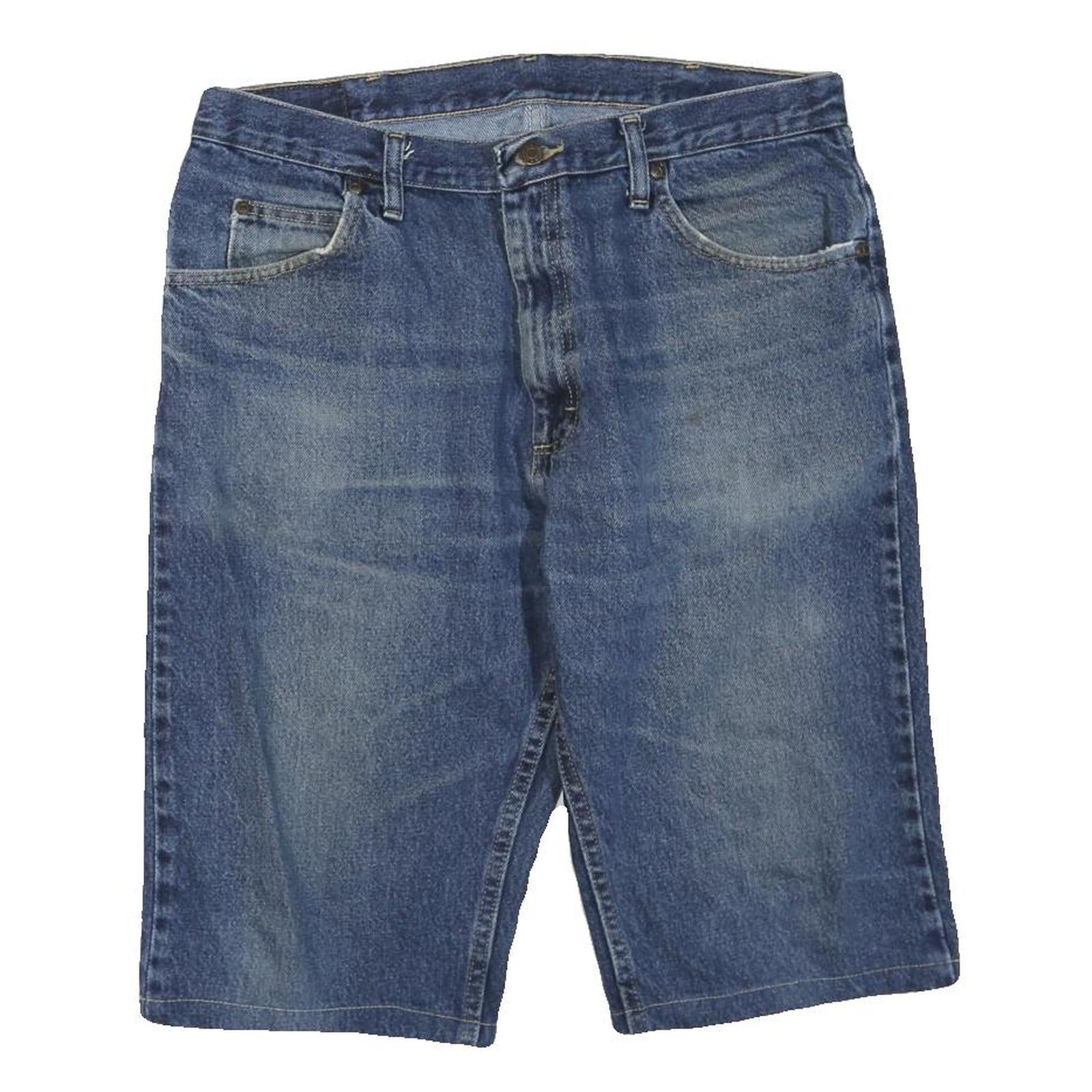WRANGLER Mens Denim Blue Casual Shorts M W34 Cotton Blend Classic Fit Refurbished - N/A refurbished available on Cerqular