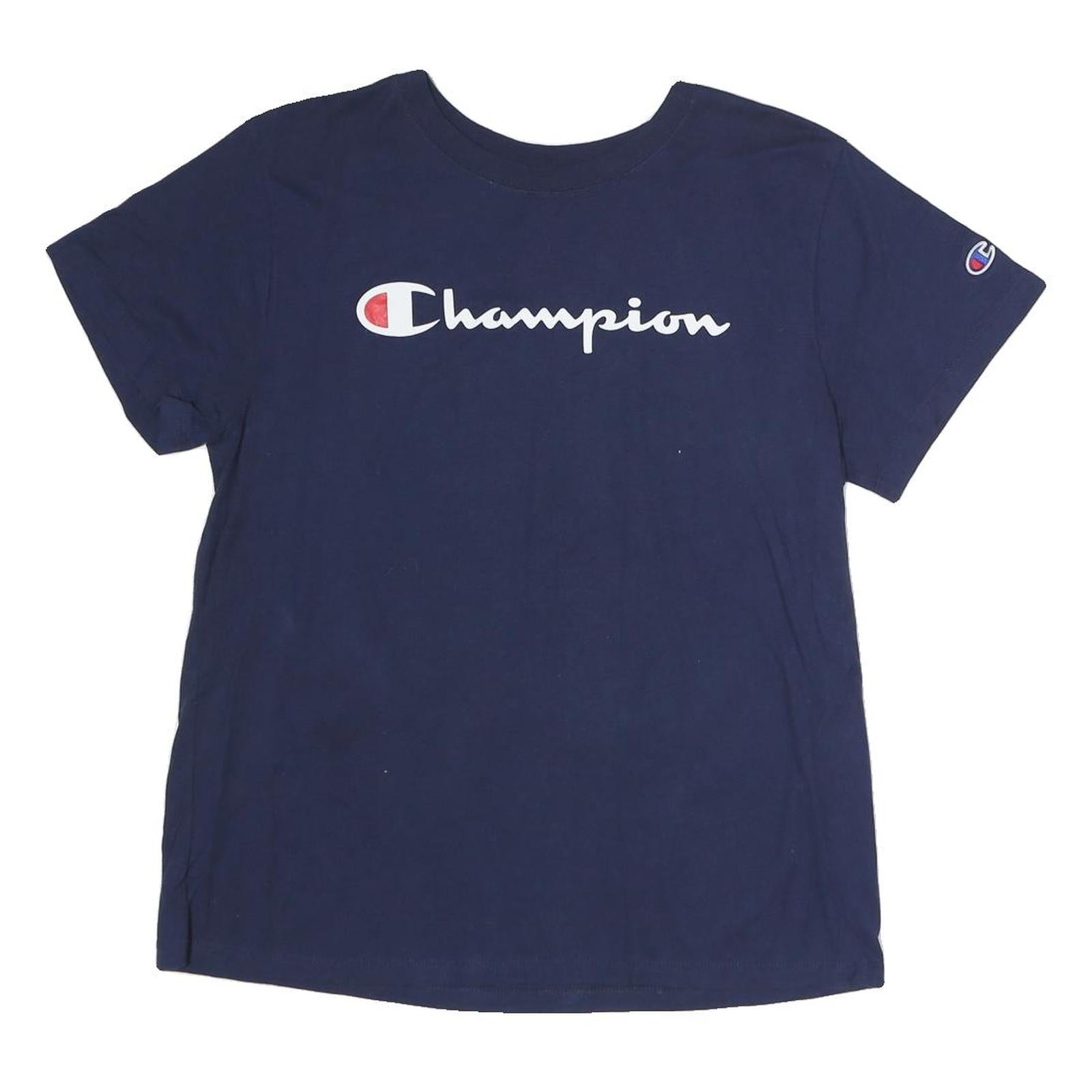 CHAMPION Mens Navy Blue Graphic T-Shirt M Short Sleeve Crew Neck Cotton Refurbished - N/A refurbished available on Cerqular