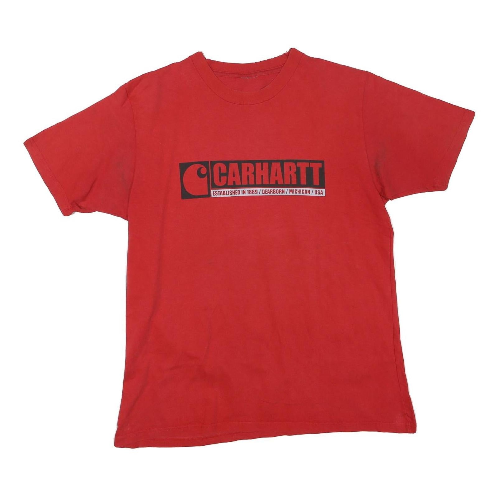 CARHARTT Mens Red Graphic T-Shirt M Short Sleeve Crew Neck Logo Print Refurbished - N/A refurbished available on Cerqular