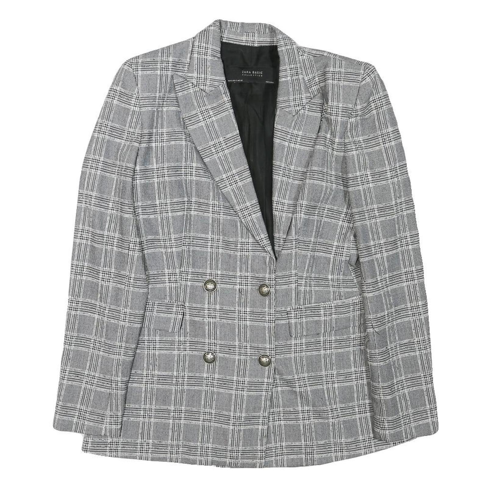 Buy ZARA Womens Grey Check Blazer Jacket XS Cotton Blend Button Double-Breasted Refurbished - $41.59 ZARA Womens Grey Check Blazer Jacket XS Cotton Blend Button Double-Breasted Refurbished - N/A refurbished available on Cerqular