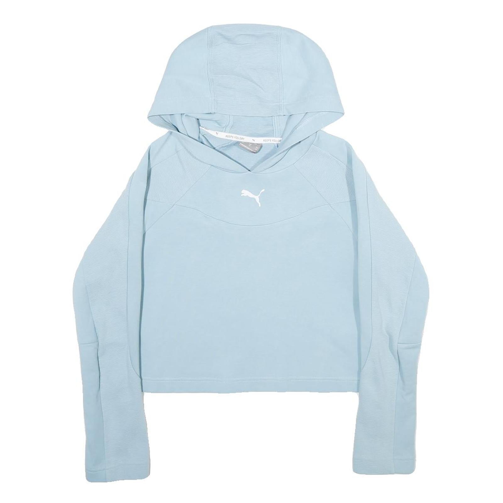 PUMA Womens Blue Hoodie XS Cotton Blend Lightweight Pullover Casual Refurbished - N/A refurbished available on Cerqular