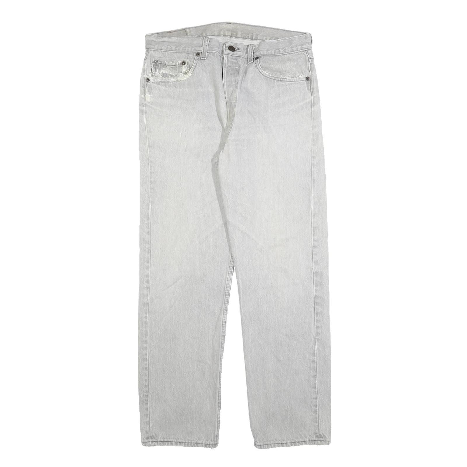 LEVI'S 501 Mens Jeans Regular Straight Denim Light W34 L30 Classic Button Fly Refurbished - N/A refurbished available on Cerqular