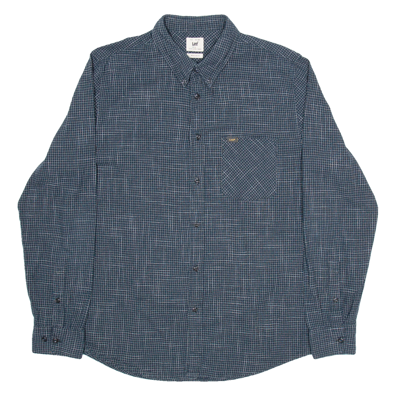 LEE Mens Shirt Black Check Long Sleeve L Refurbished - N/A refurbished available on Cerqular