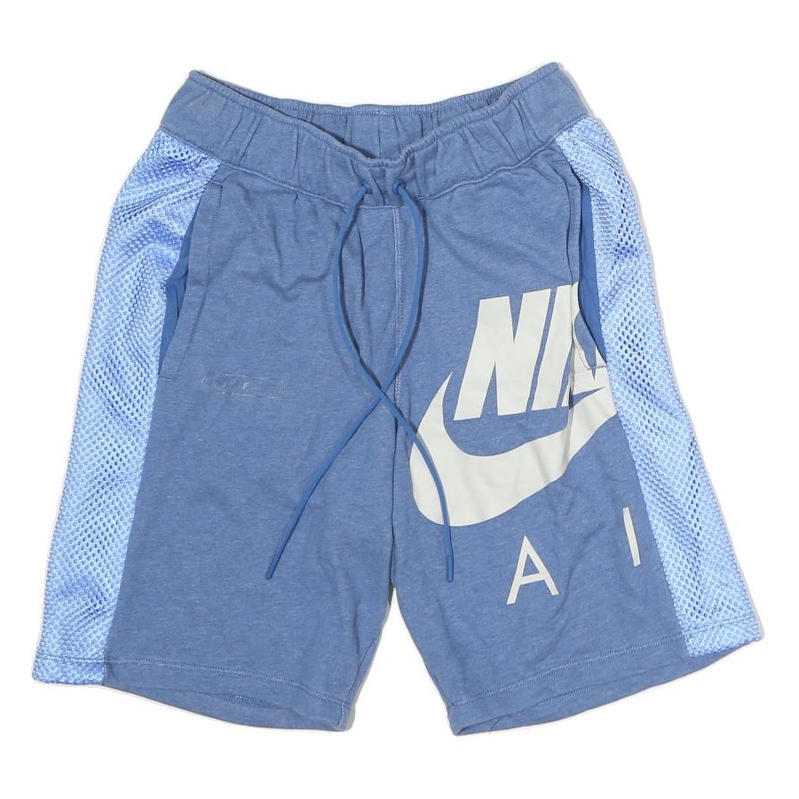 NIKE Mens Cotton Blue Sports Casual Shorts S W28 Nike Air Logo Refurbished - N/A refurbished available on Cerqular