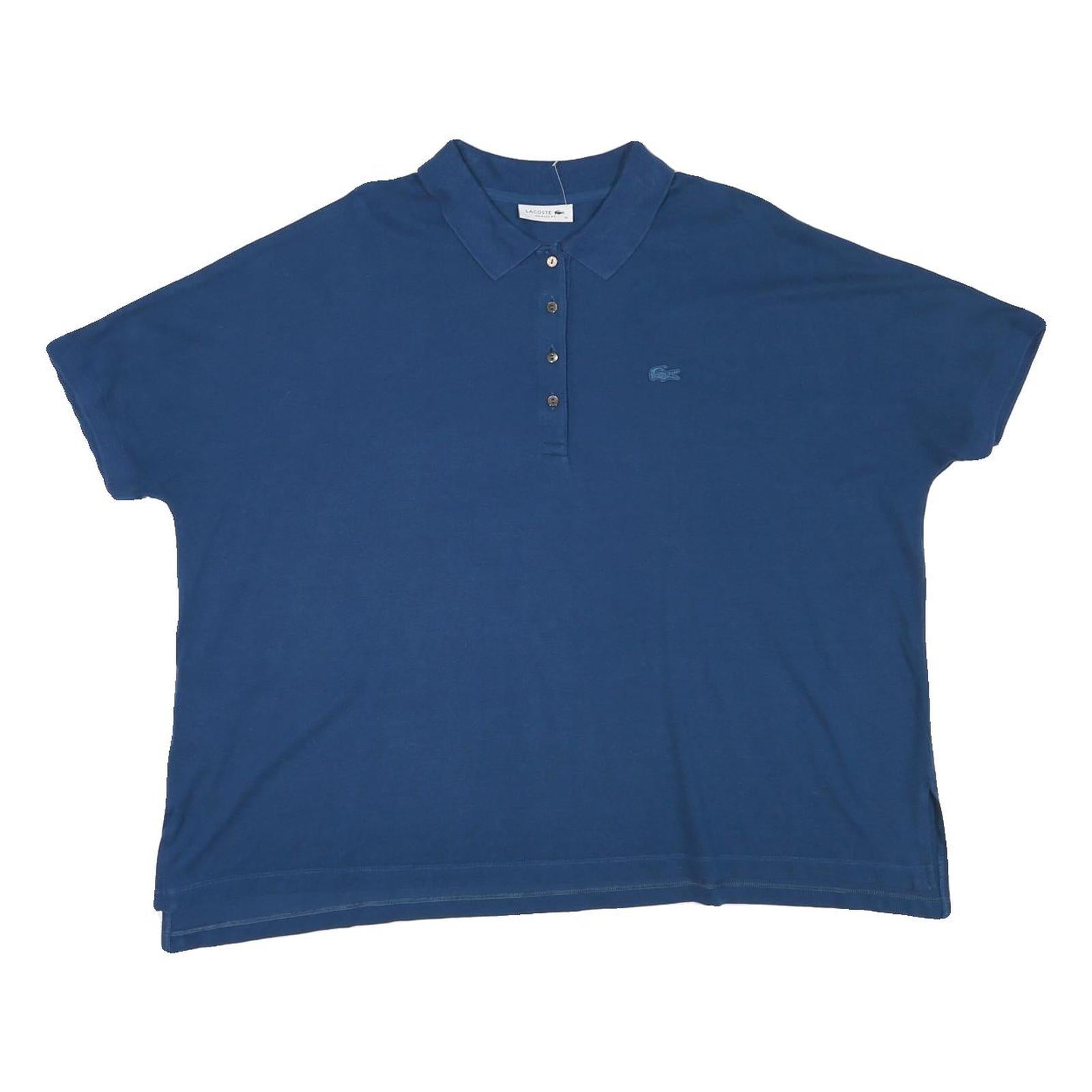 LACOSTE Womens Blue Cotton Blend Short Sleeve Basic Polo Shirt XL Casual Refurbished - N/A refurbished available on Cerqular