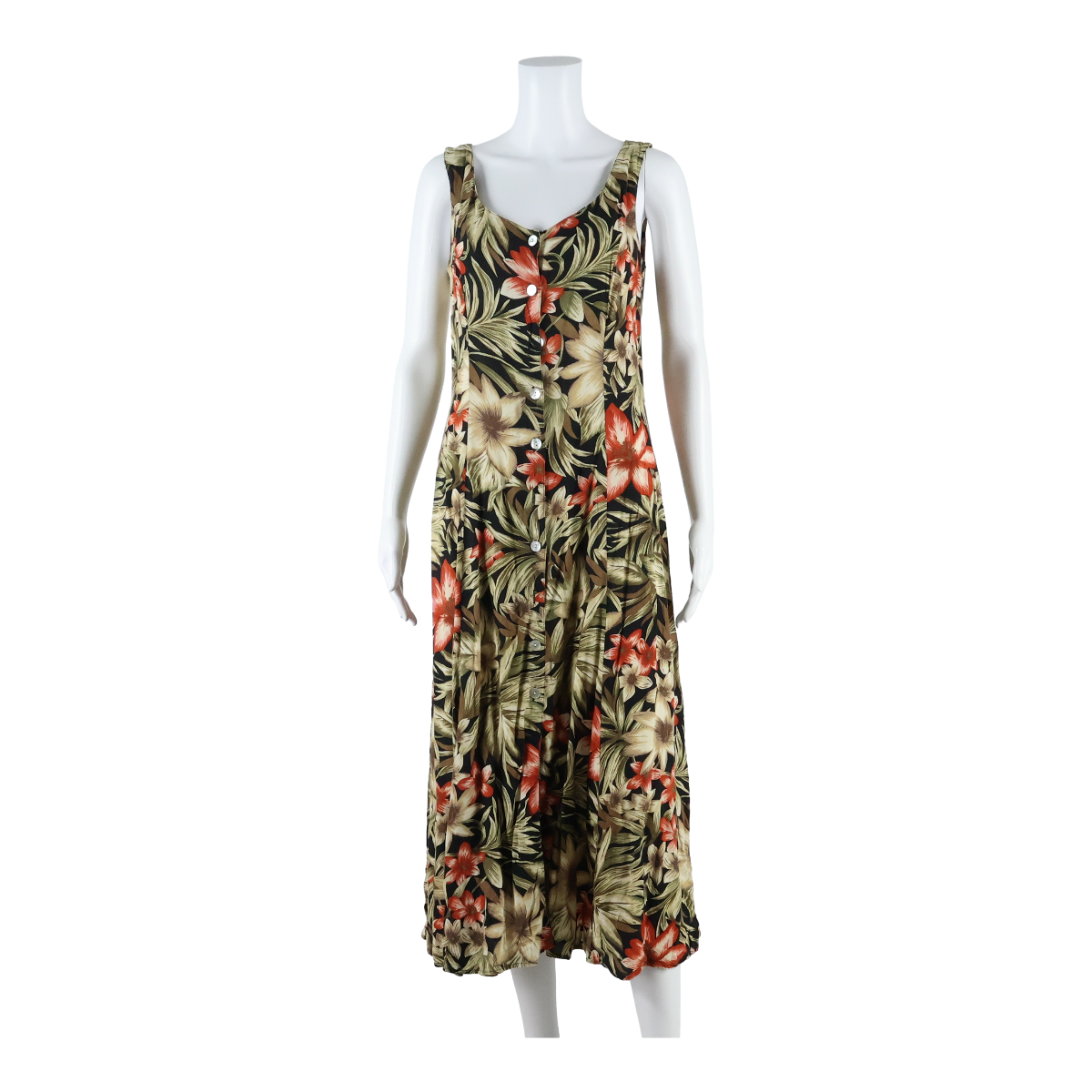ROBBIE BEE Womens Day Dress Green Floral Sleeveless Long UK 6 Refurbished - N/A refurbished available on Cerqular